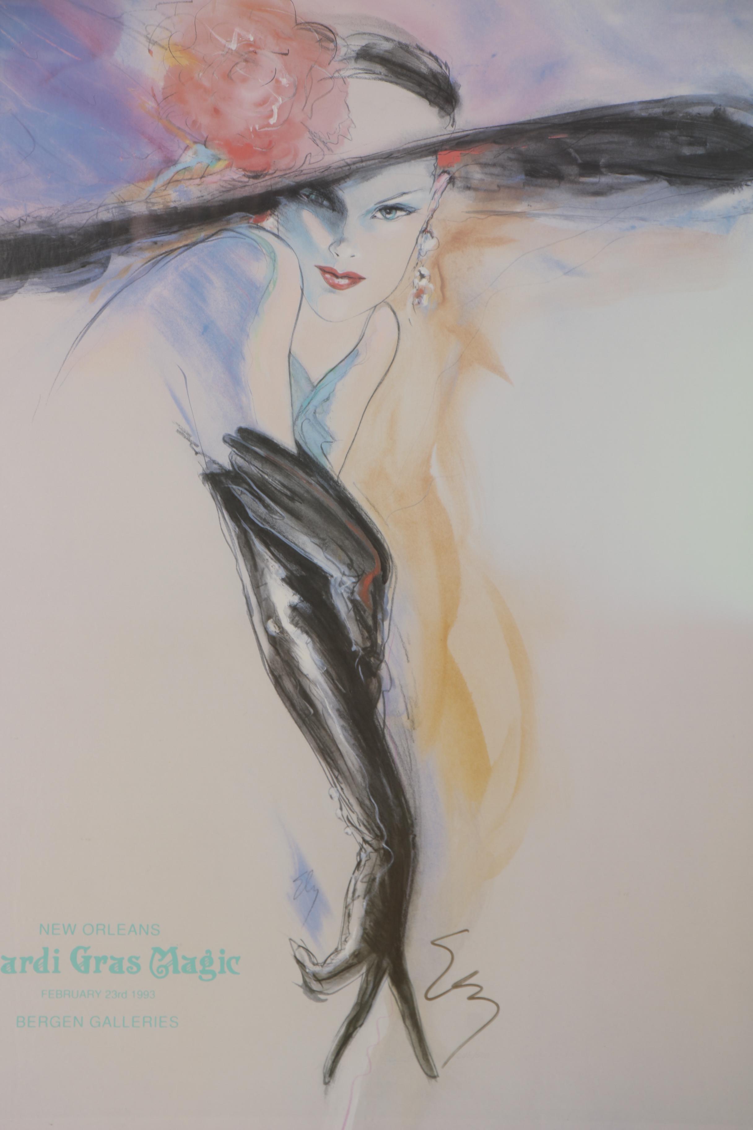 Richard Ely Offset Lithograph "New Orleans Mardi Gras Magic," 1993