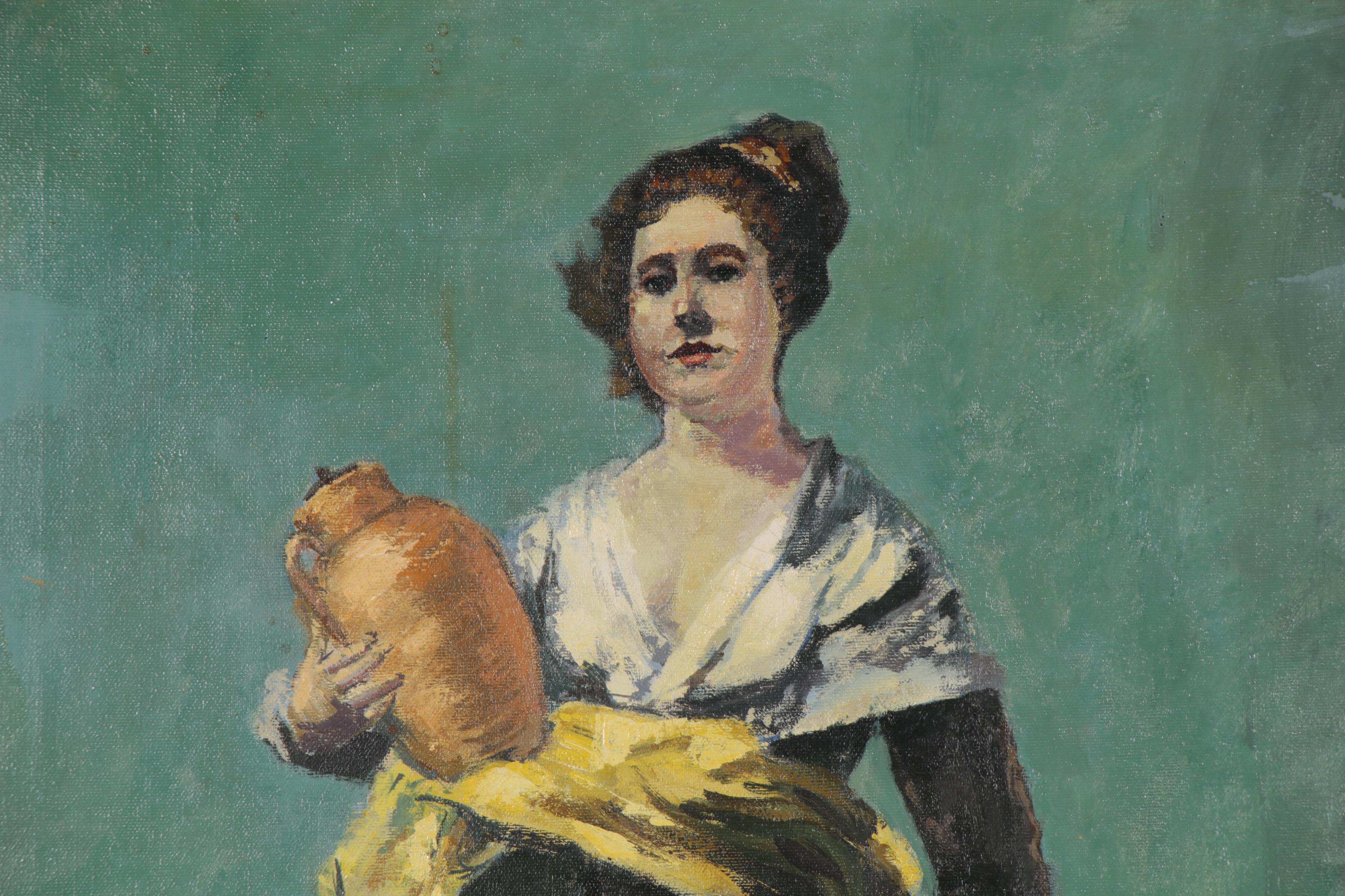 Oil Painting after Francisco de Goya "Girl with a Jug (Aguadora)"