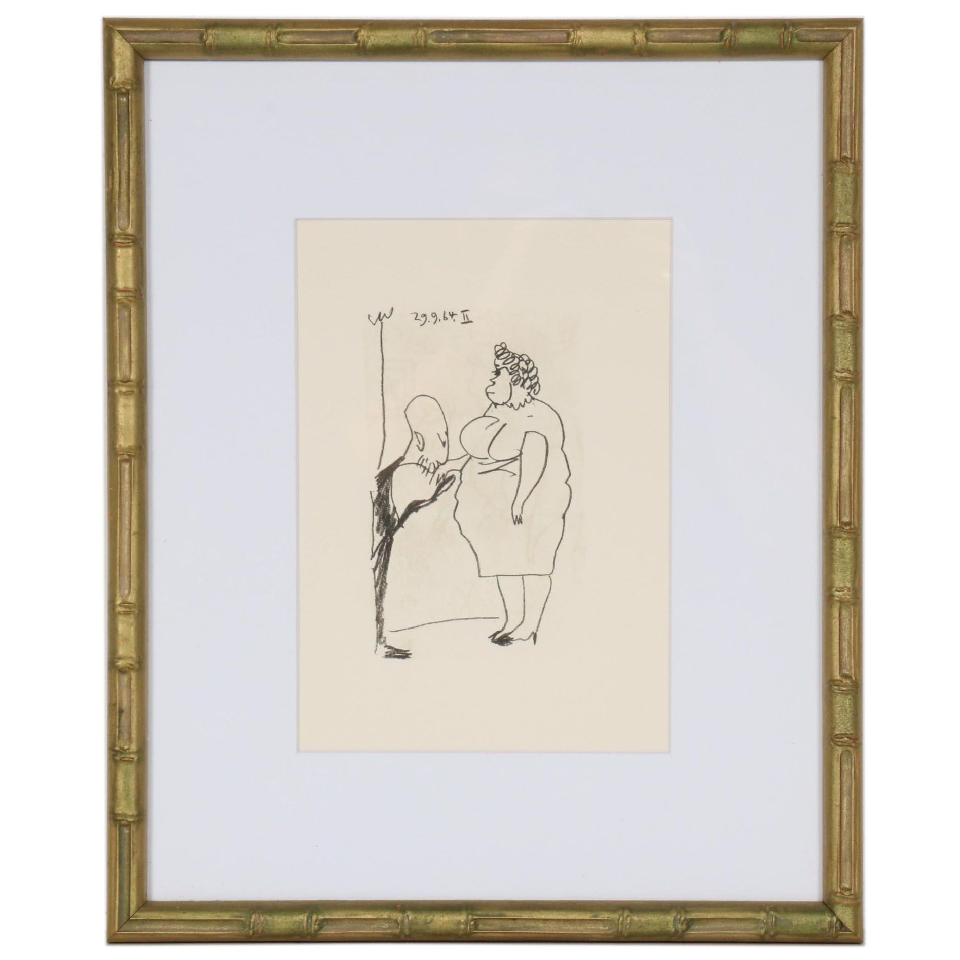 Pablo Picasso Lithograph from "Le Goût du Bonheur," 1970