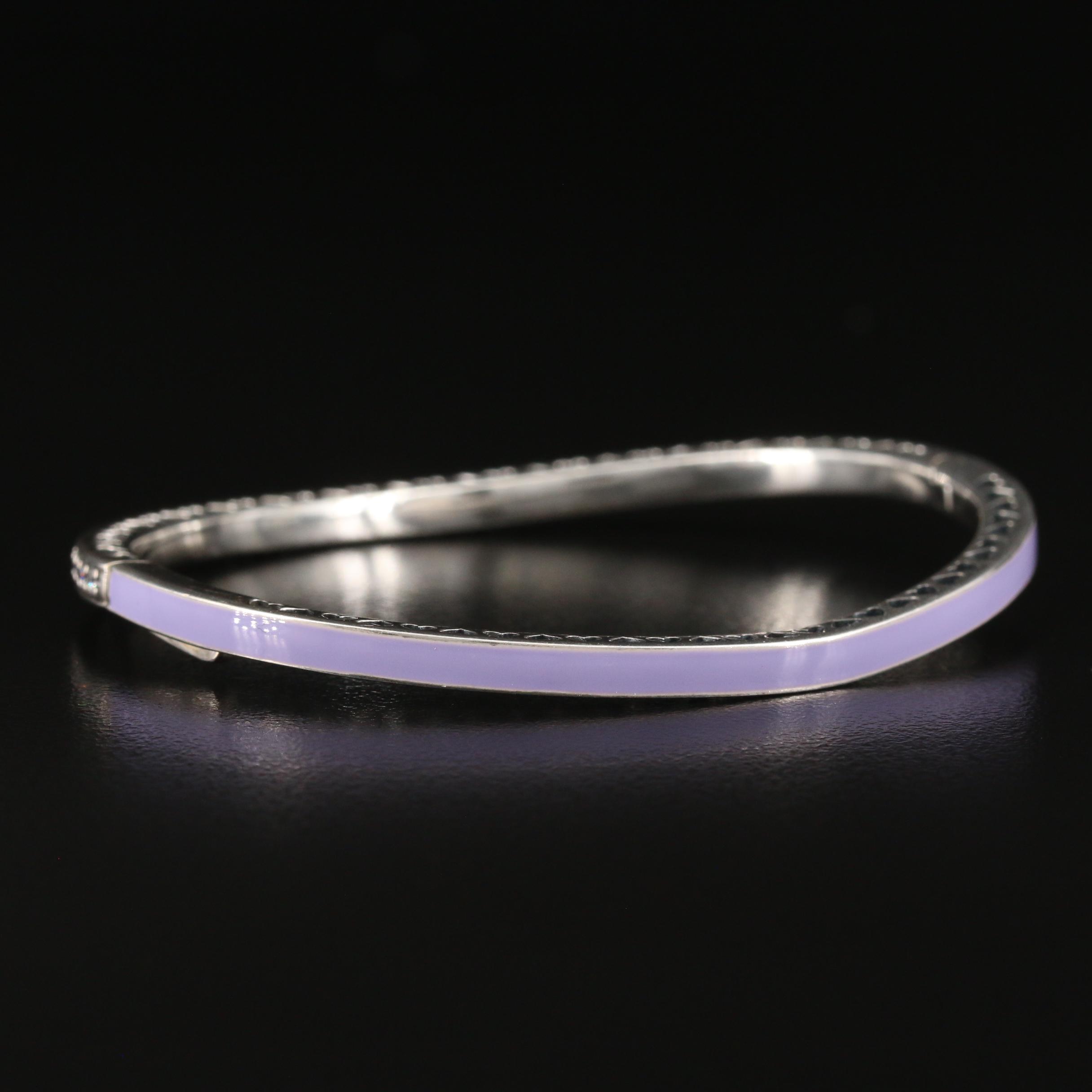 Pandora "Radiant Hearts" Sterling Silver Cubic Zirconia and Enamel Hinged Bangle