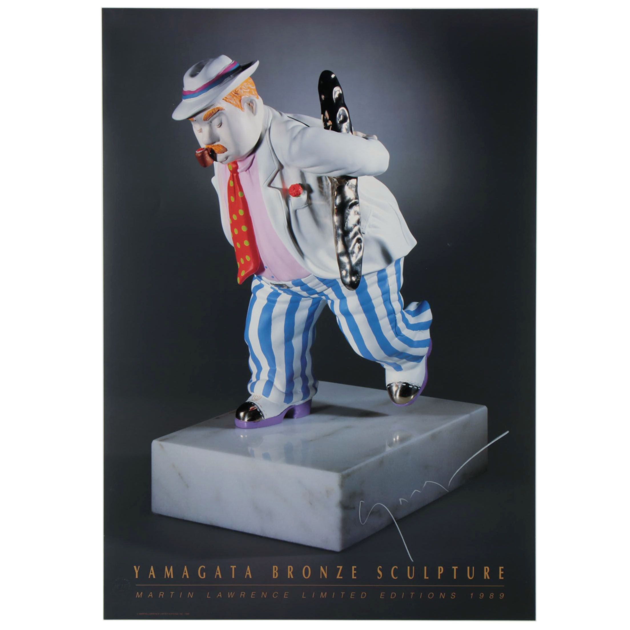 "Yamagata Bronze Sculpture" Signed Martin Lawrence Limited Edition Poster, 1989