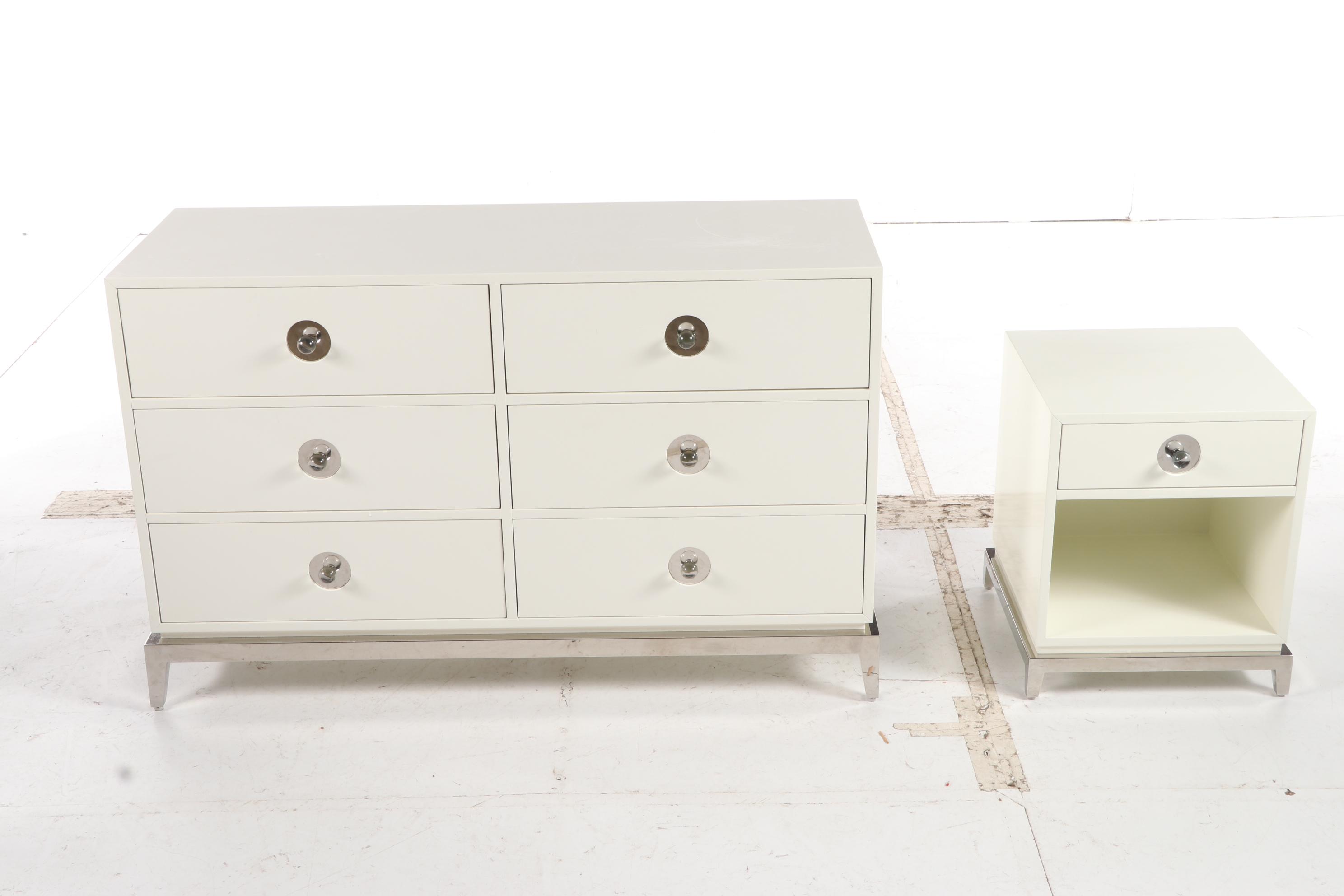 Jonathan Adler "Channing" Lacquered Wood Dresser with Nightstand