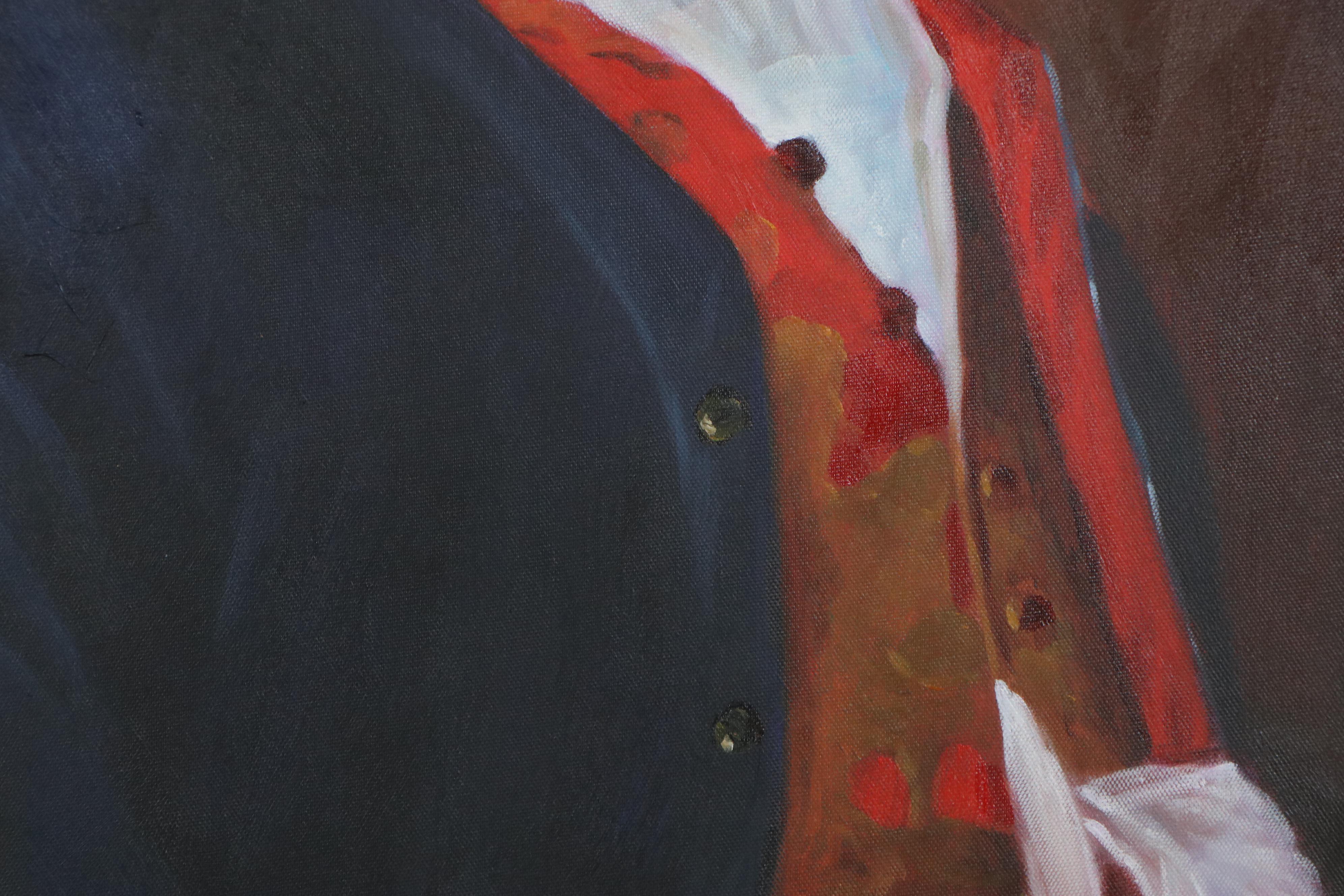 Anthropomorphic Fox Mixed Media Painting after Frank Le Gall "Monsieur Goupil"