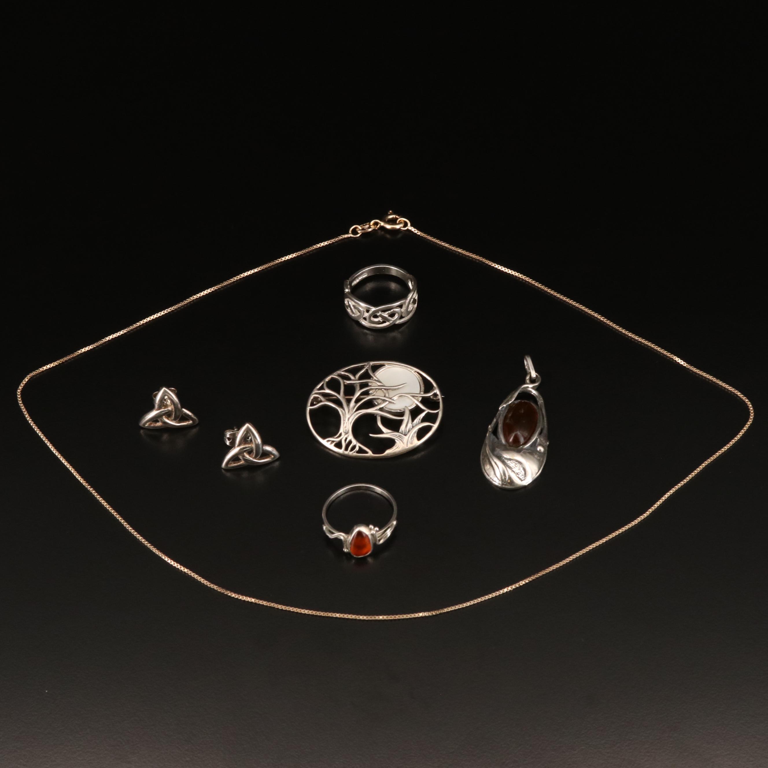 Sterling and 800 Silver Jewelry with Celtic Knot, Trinity Knot and "Triquetra"