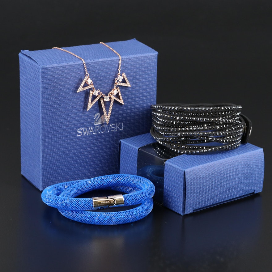 Swarovski Jewelry Featuring "Funk" Graduated Necklace and "Stardust" Bracelet