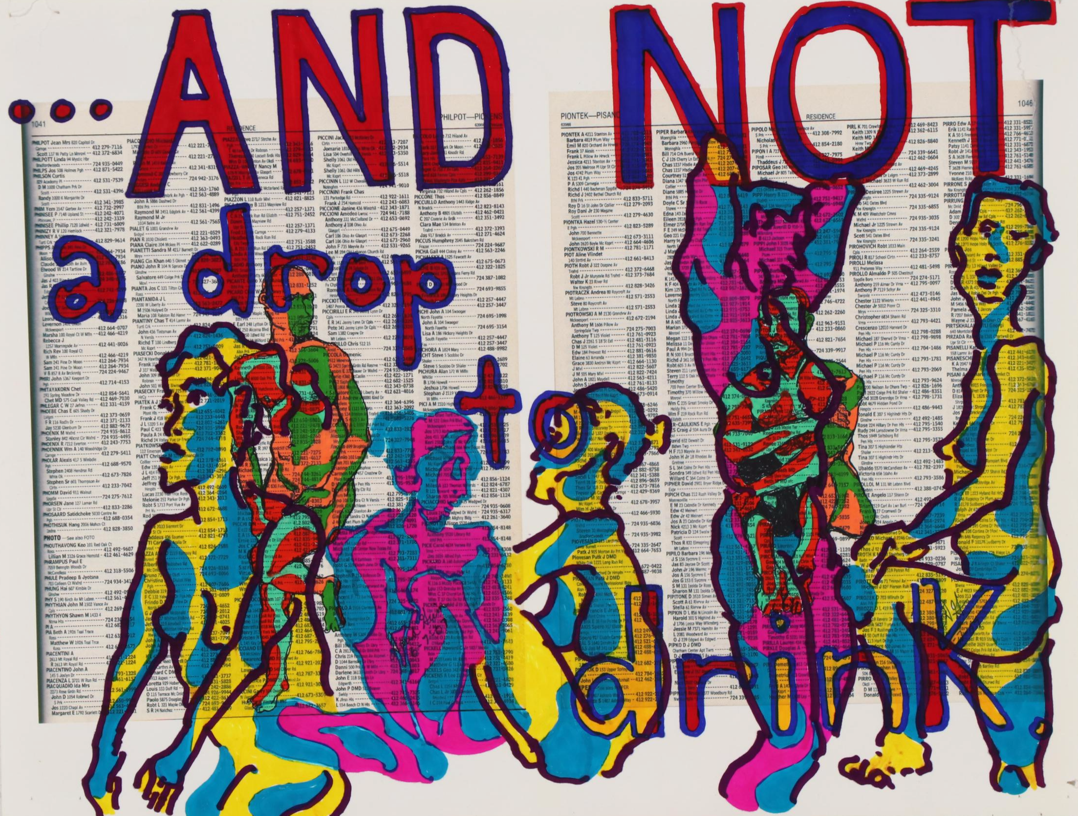 David Grim Marker Drawing "...And Not a Drop to Drink," circa 2007