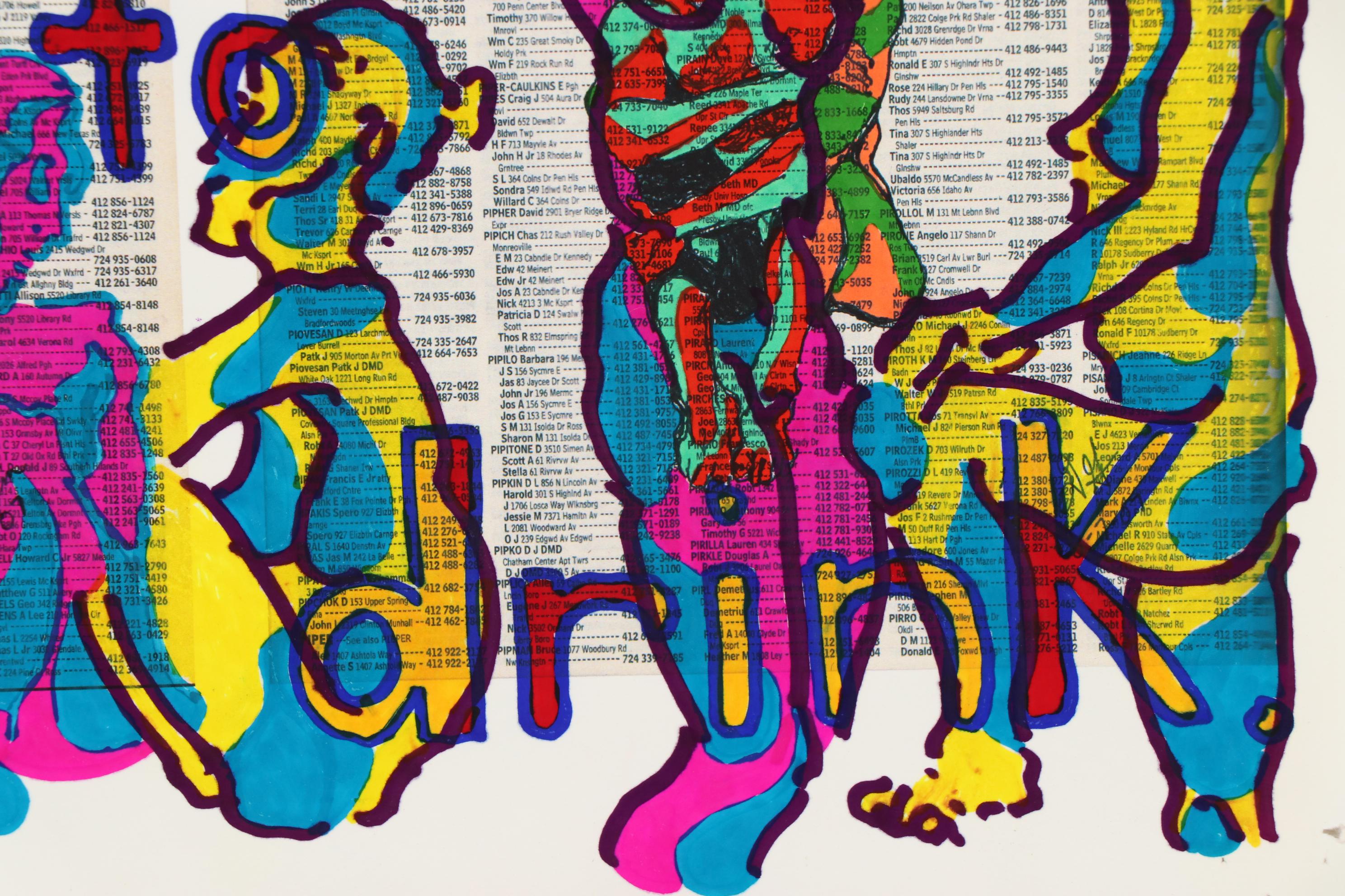 David Grim Marker Drawing "...And Not a Drop to Drink," circa 2007