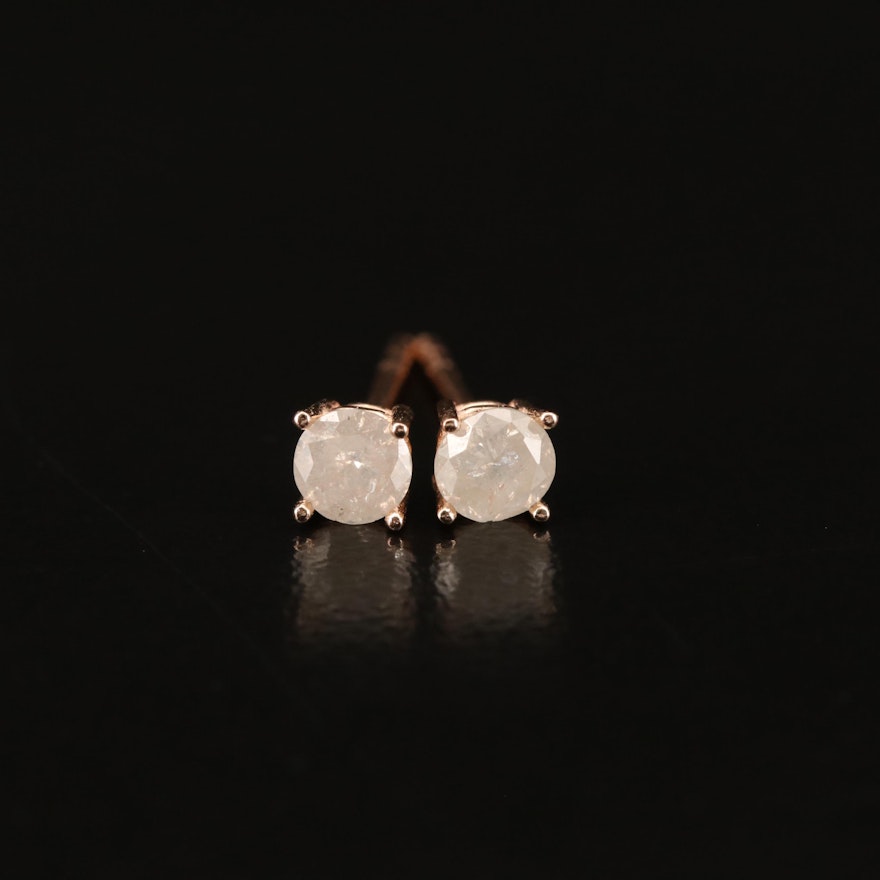 14K Rose Gold 0.34 CTW Diamond Stud Earrings