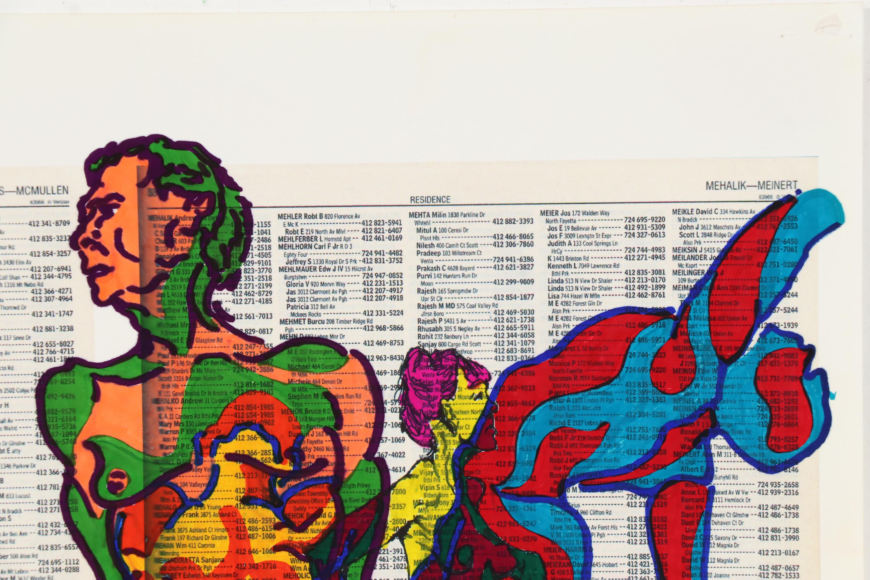 David Grim Marker Drawing of Nude Figural Studies, 21st Century