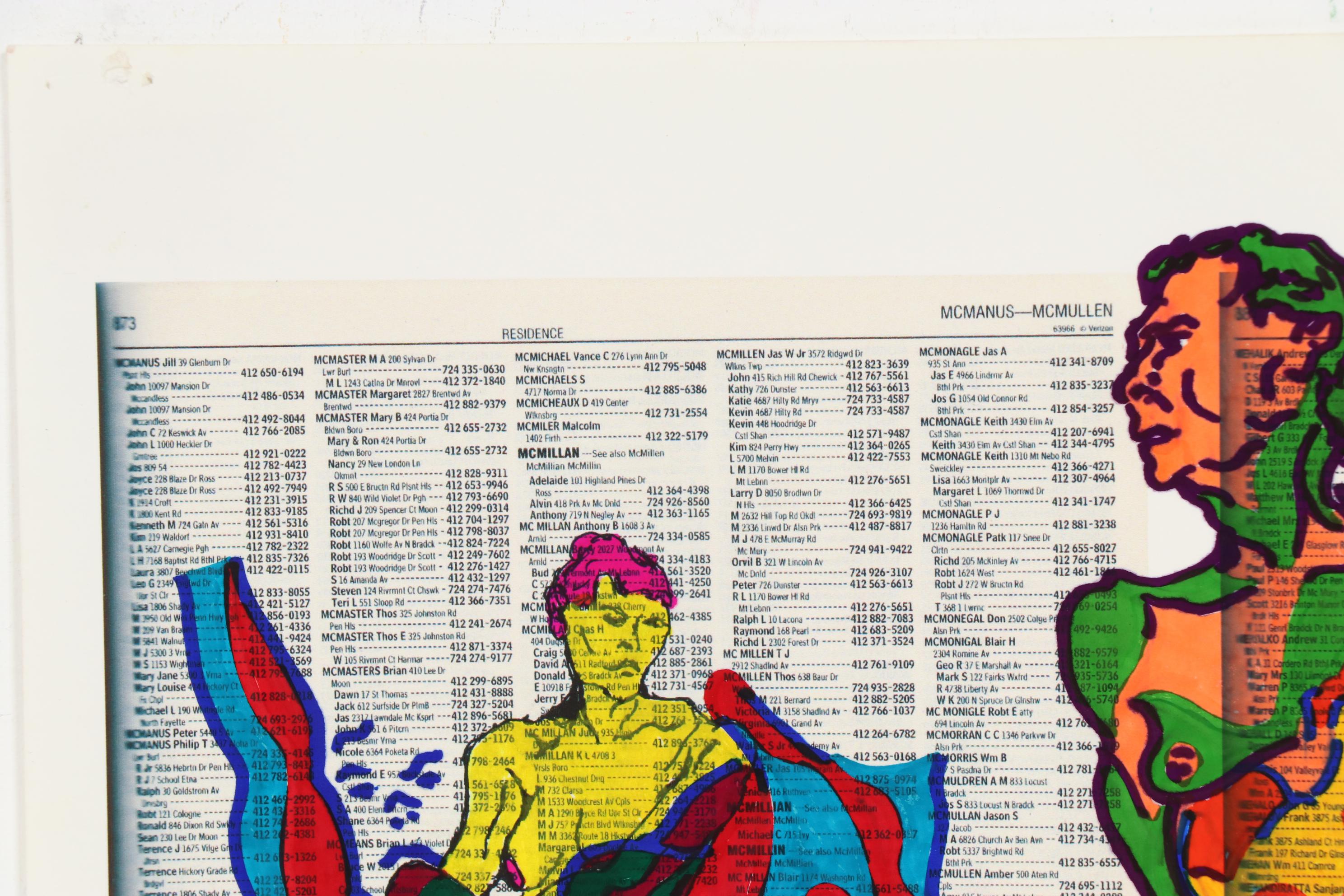 David Grim Marker Drawing of Nude Figural Studies, 21st Century