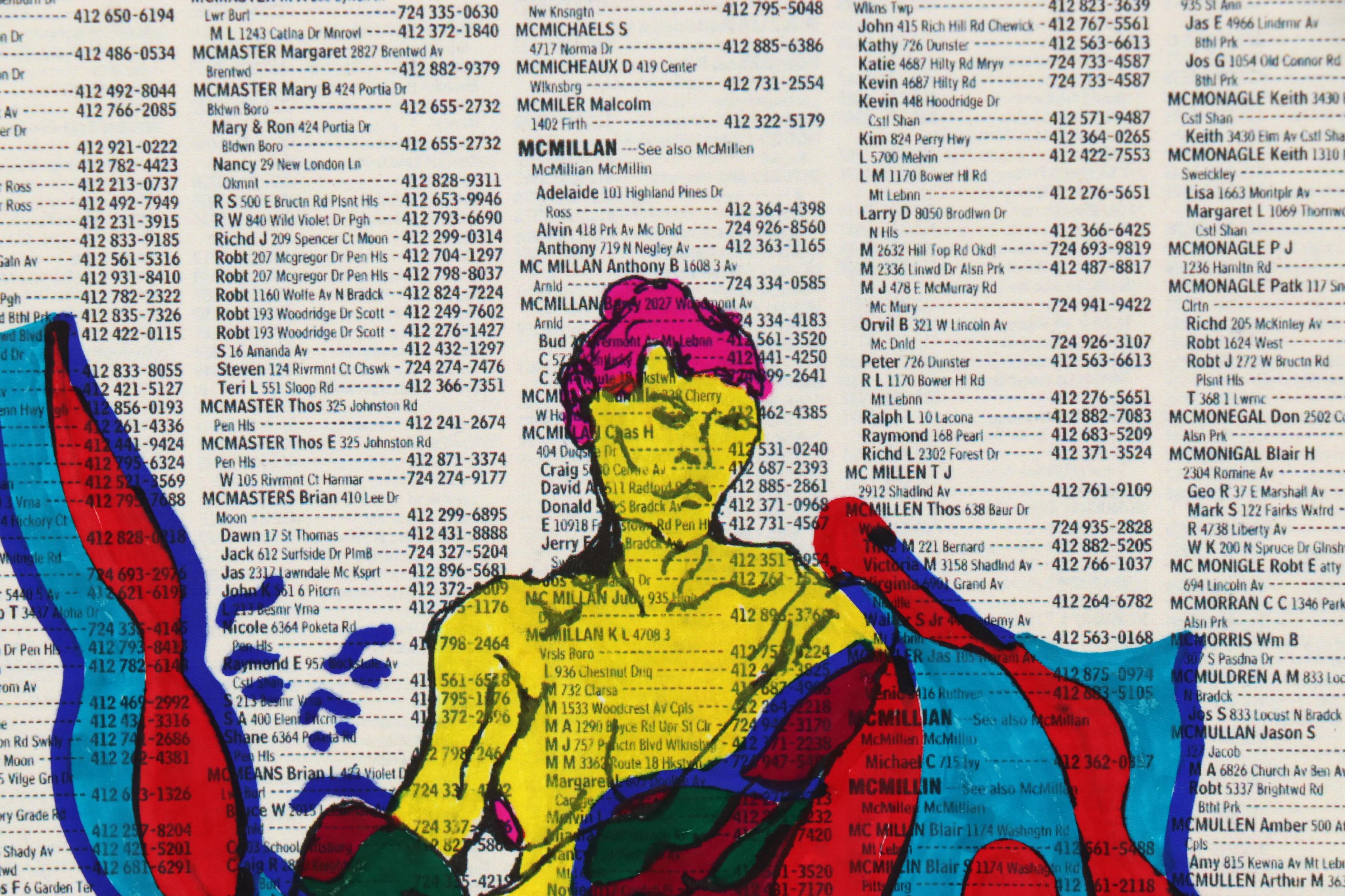 David Grim Marker Drawing of Nude Figural Studies, 21st Century