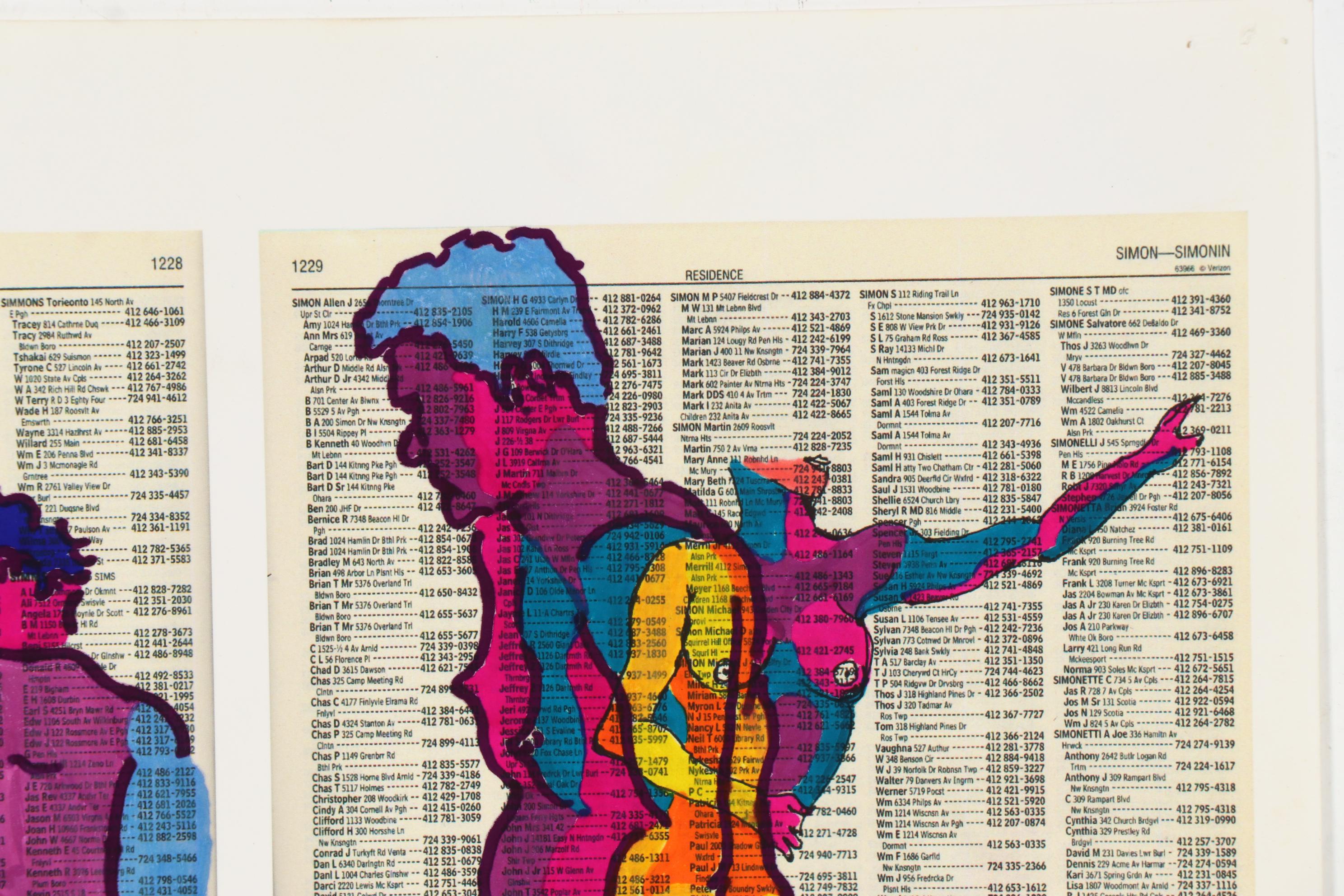 David Grim Marker Drawing of Figural Study Composition, 21st Century