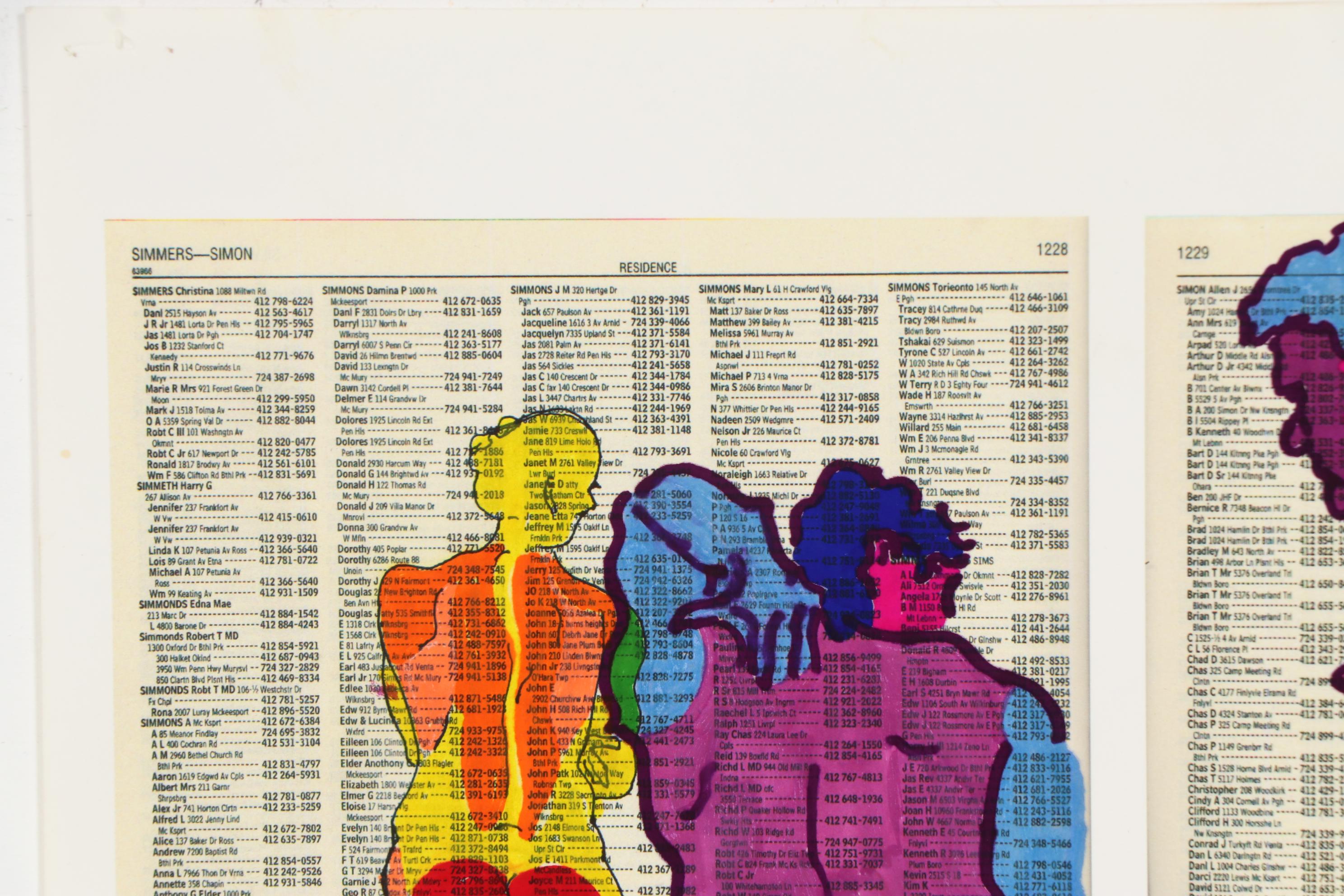 David Grim Marker Drawing of Figural Study Composition, 21st Century