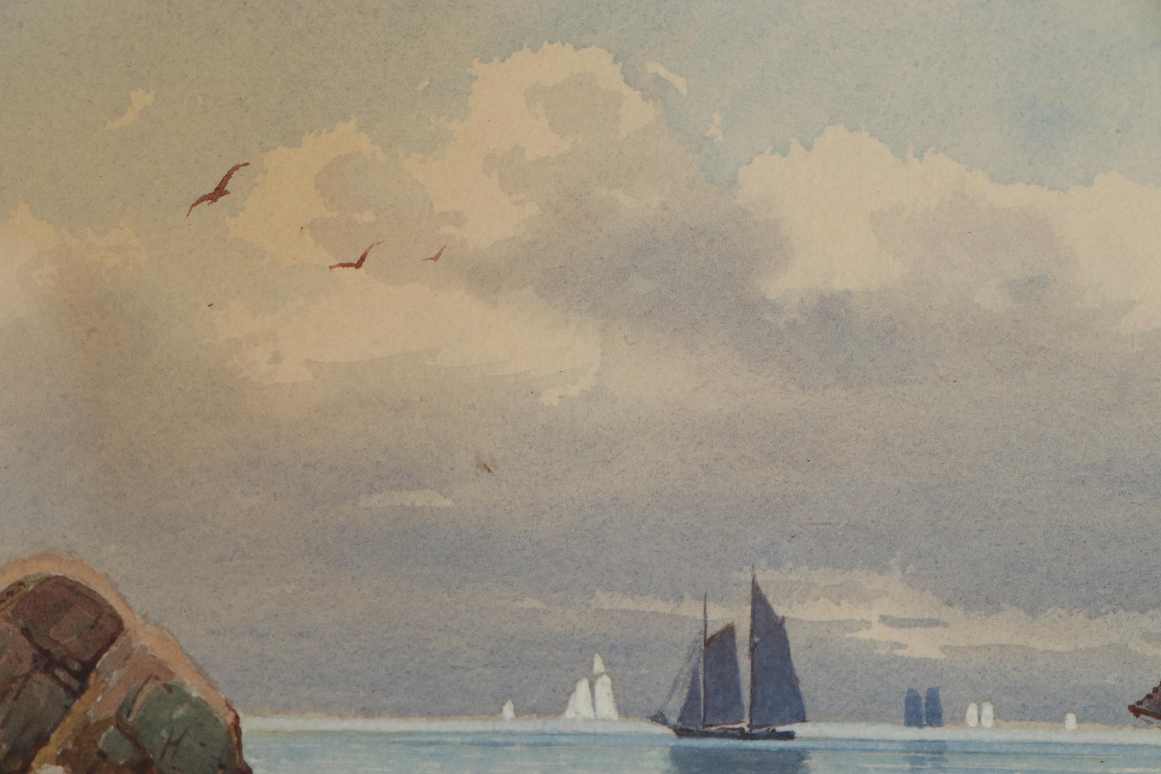 William Paskell Seascape Watercolor Painting, 1901