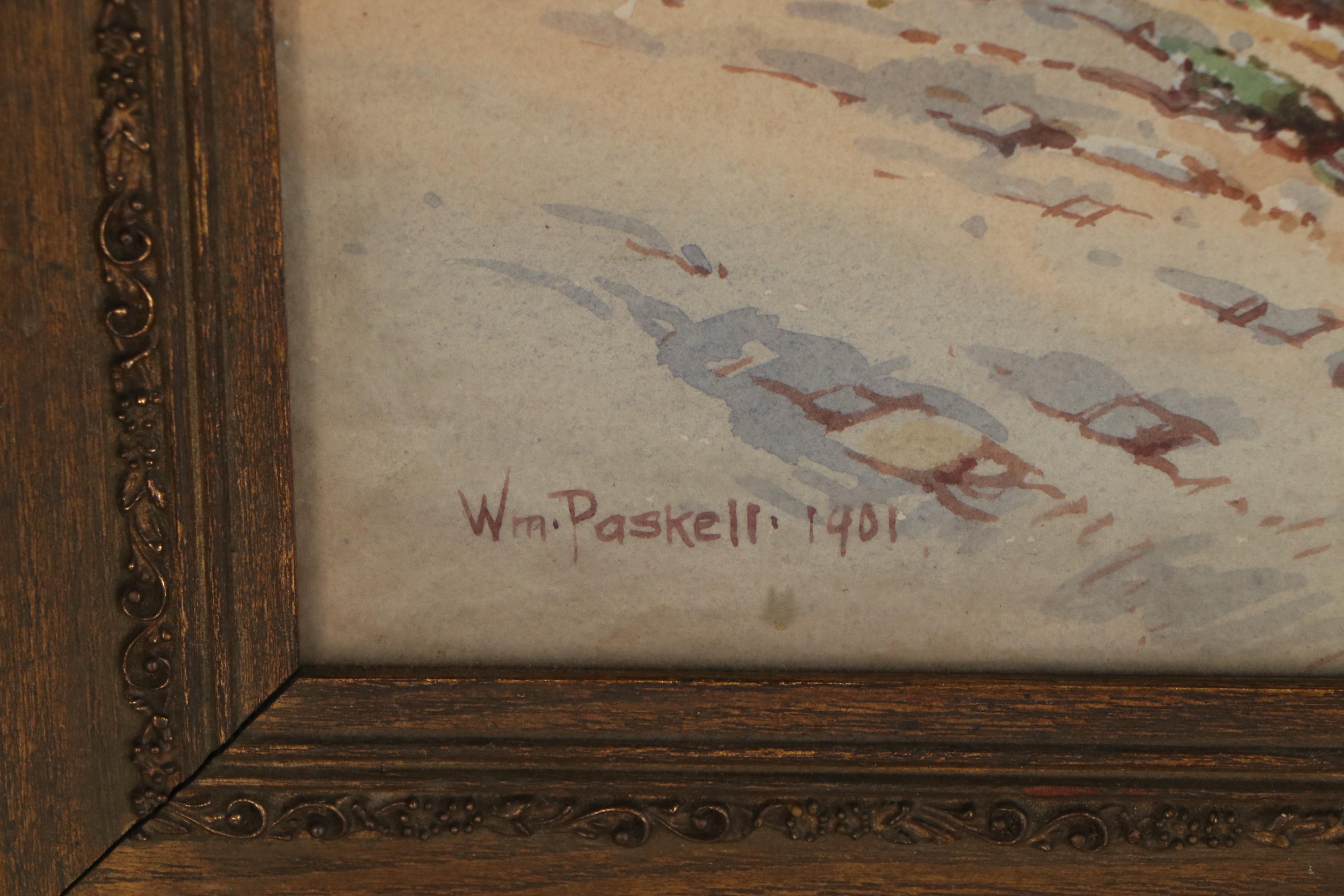 William Paskell Seascape Watercolor Painting, 1901