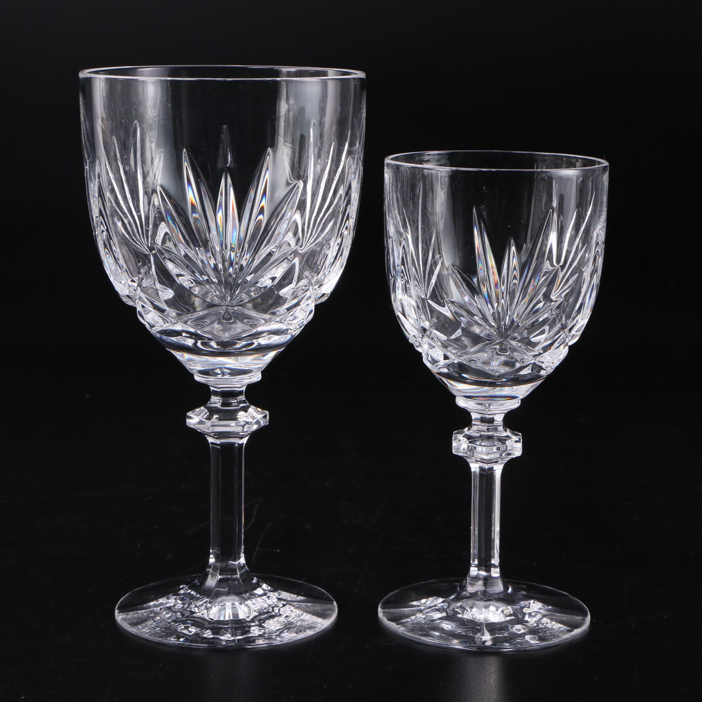 Gorham "Crown Point" Crystal Wine Glasses and Water Goblets, 1982–1988