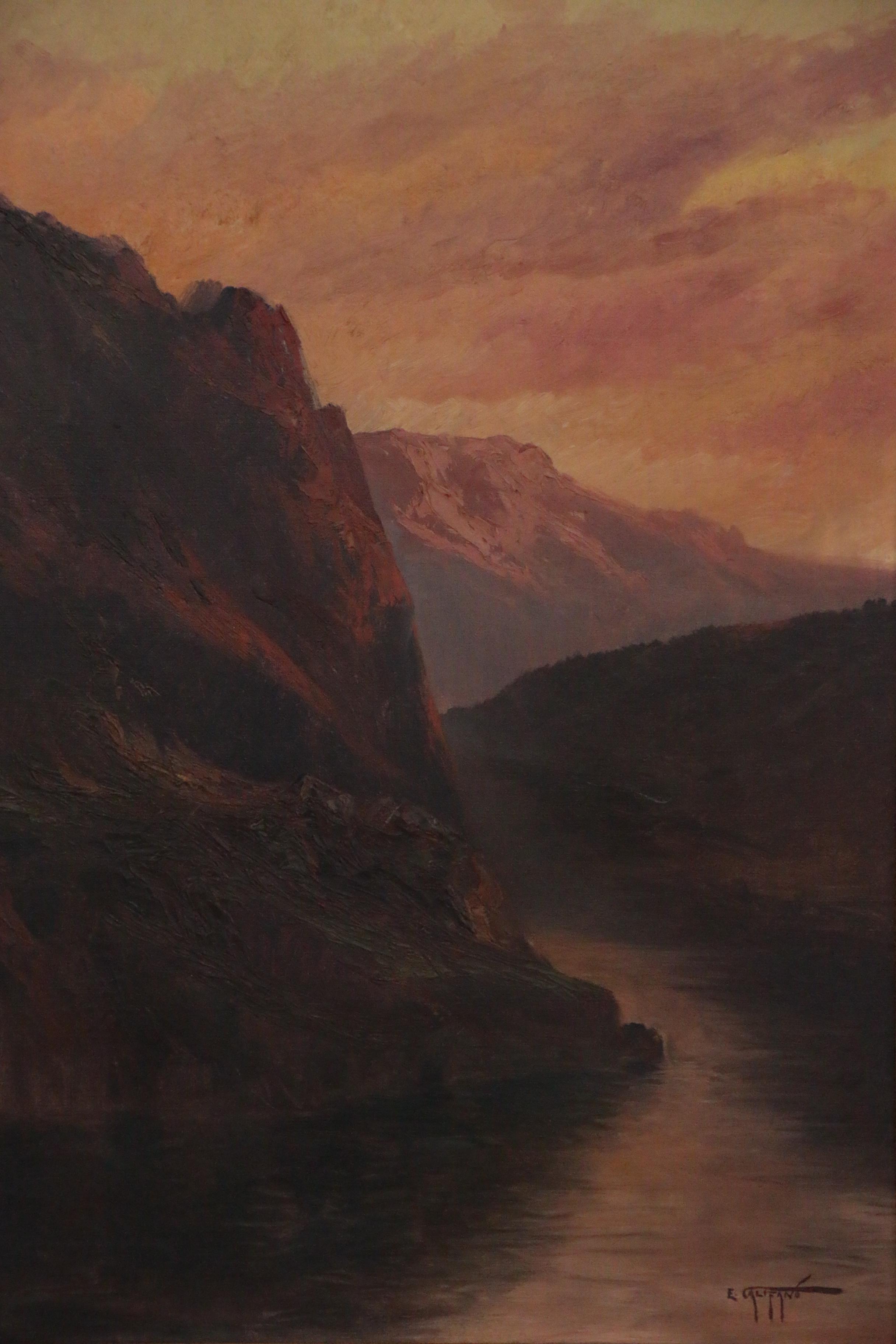 Eugene Califano Oil Painting of Western Landscape, Early to Mid 20th Century