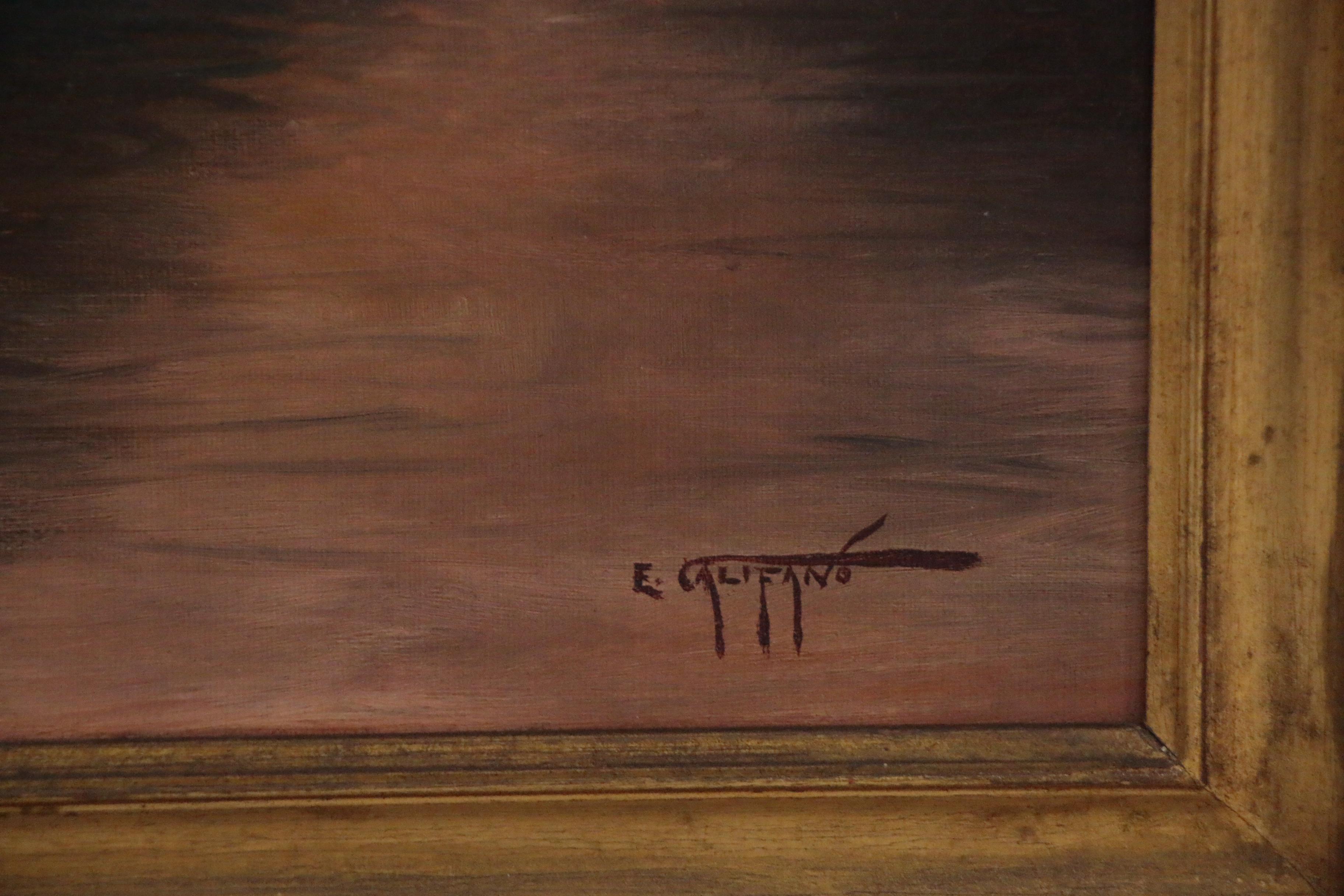 Eugene Califano Oil Painting of Western Landscape, Early to Mid 20th Century