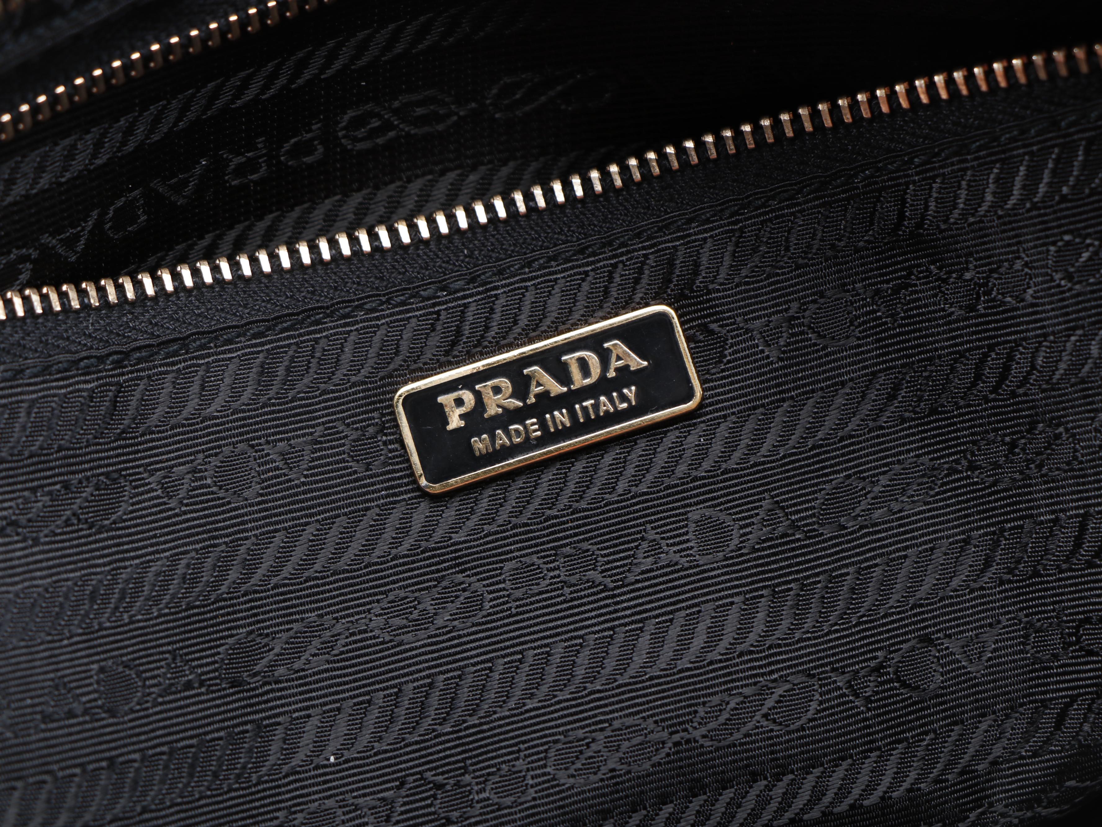 Prada Double Zip Camera Bag in Black Nylon with Saffiano Leather Trim