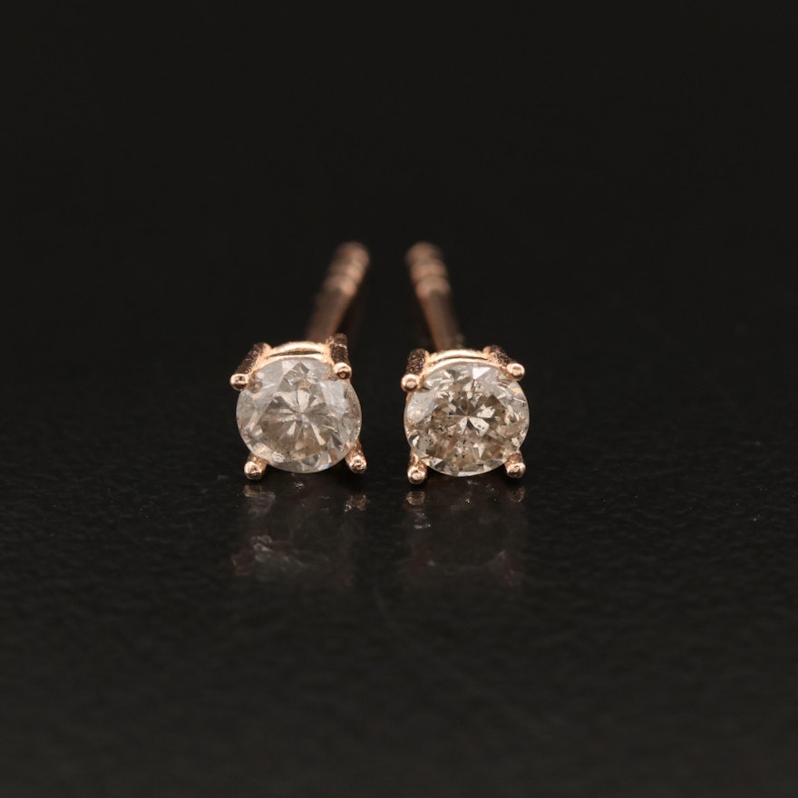 14K Rose Gold 0.34 CTW Diamond Stud Earrings