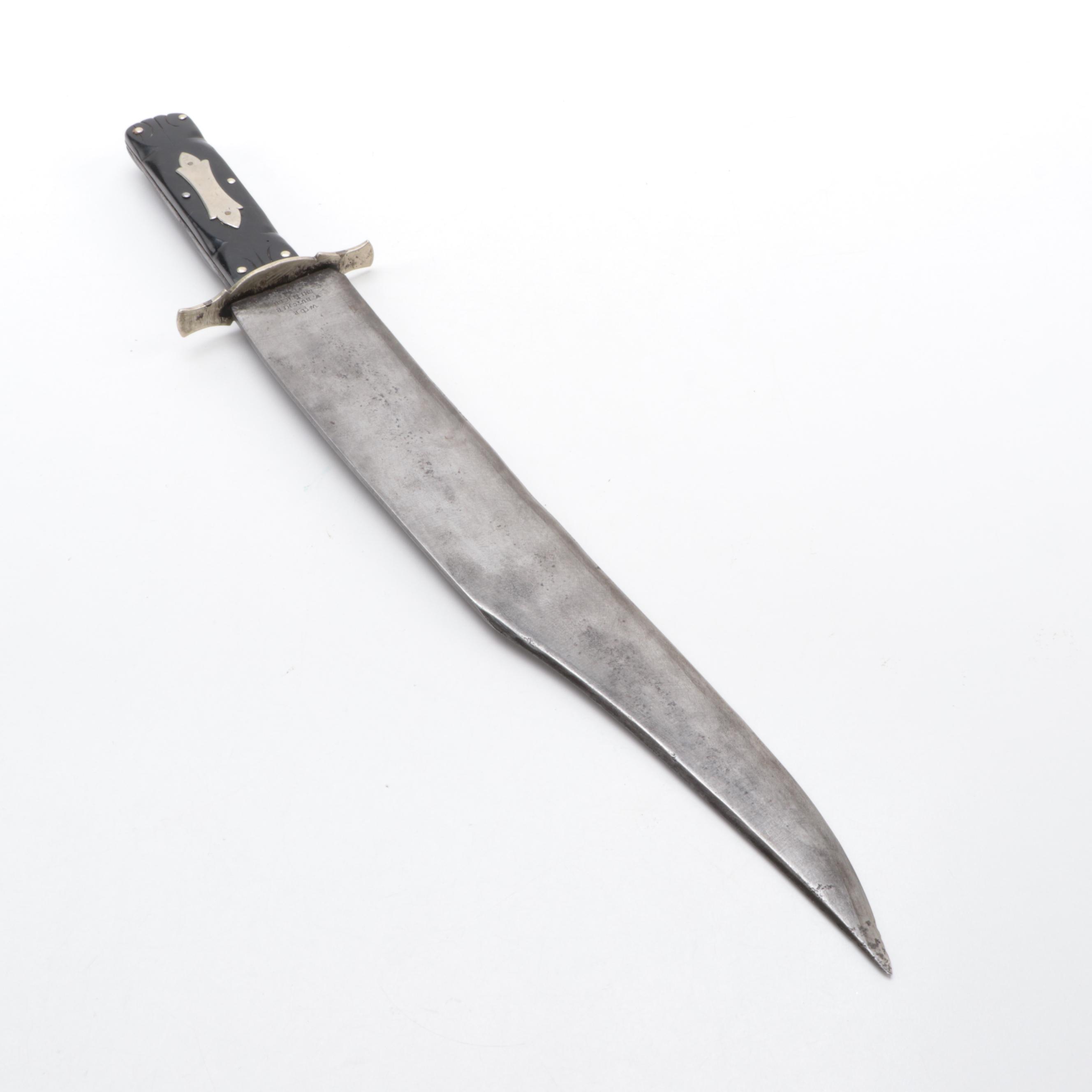 W. Butcher of Sheffield Bowie Style Knife, Early to Mid 19th Century