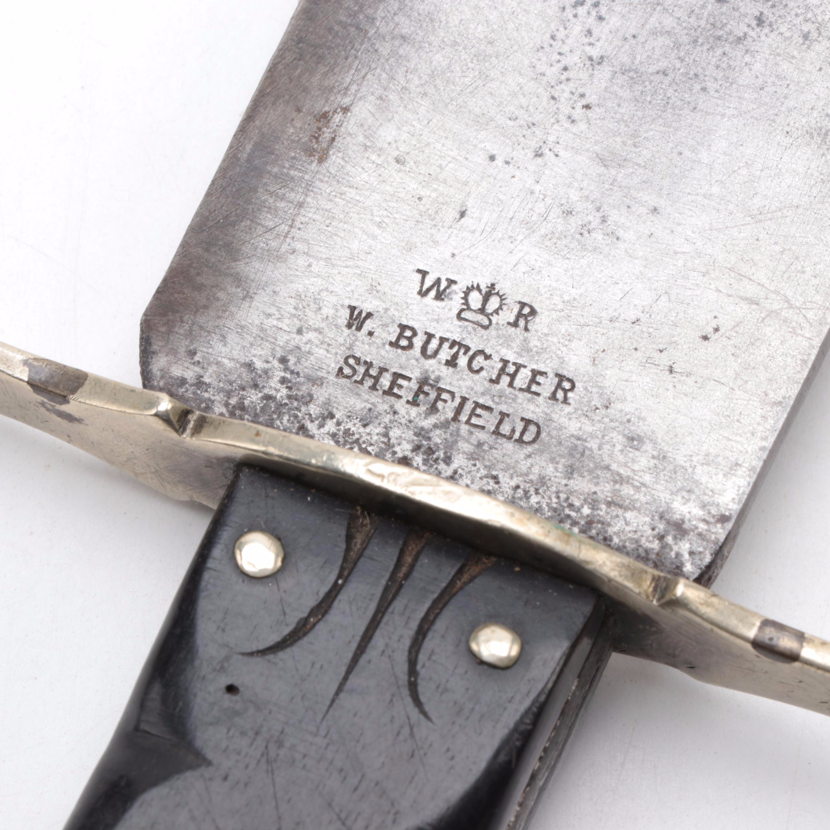 W. Butcher of Sheffield Bowie Style Knife, Early to Mid 19th Century