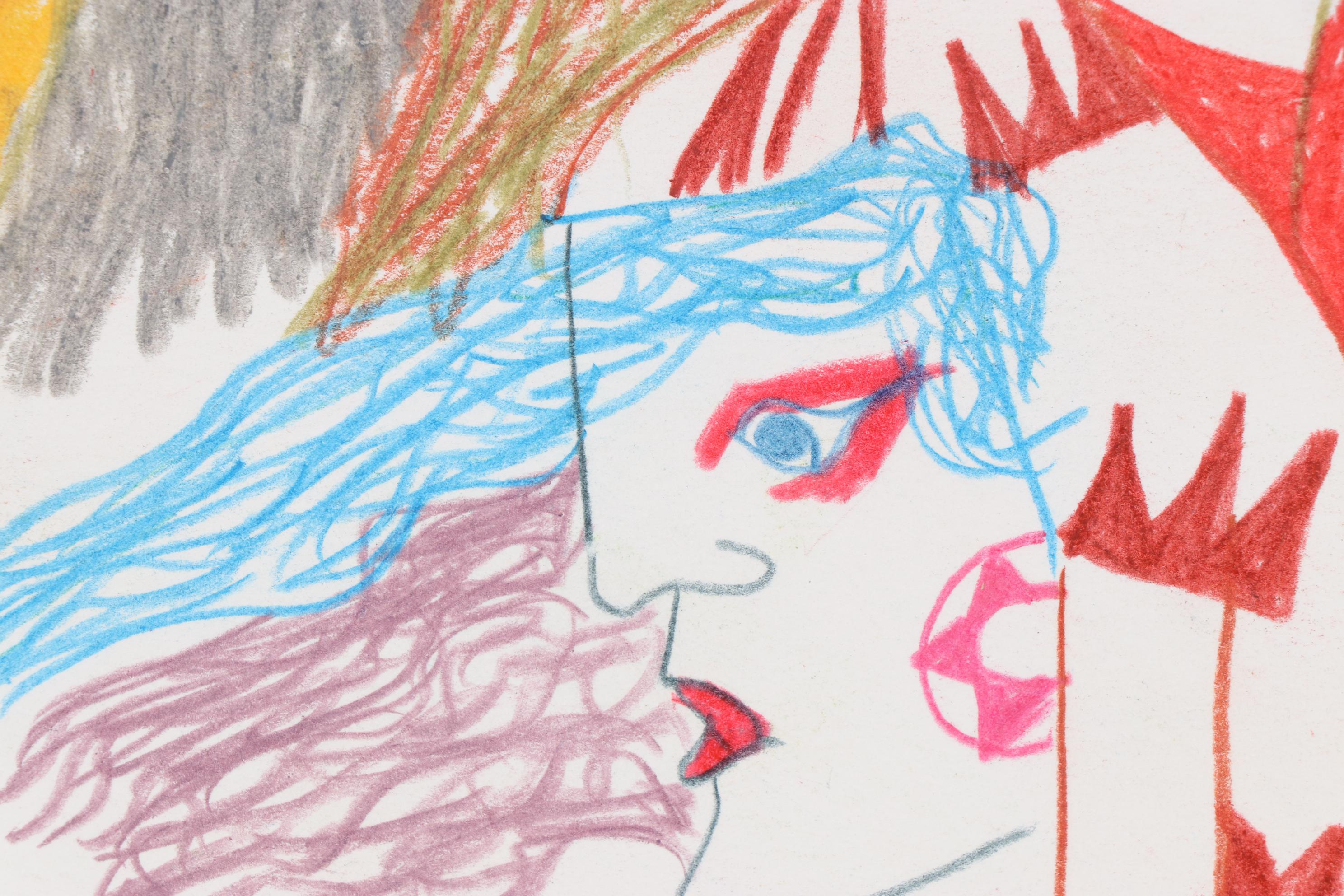 Wendy Davis Crayon and Colored Pencil Drawing of Neo-Classical Figures