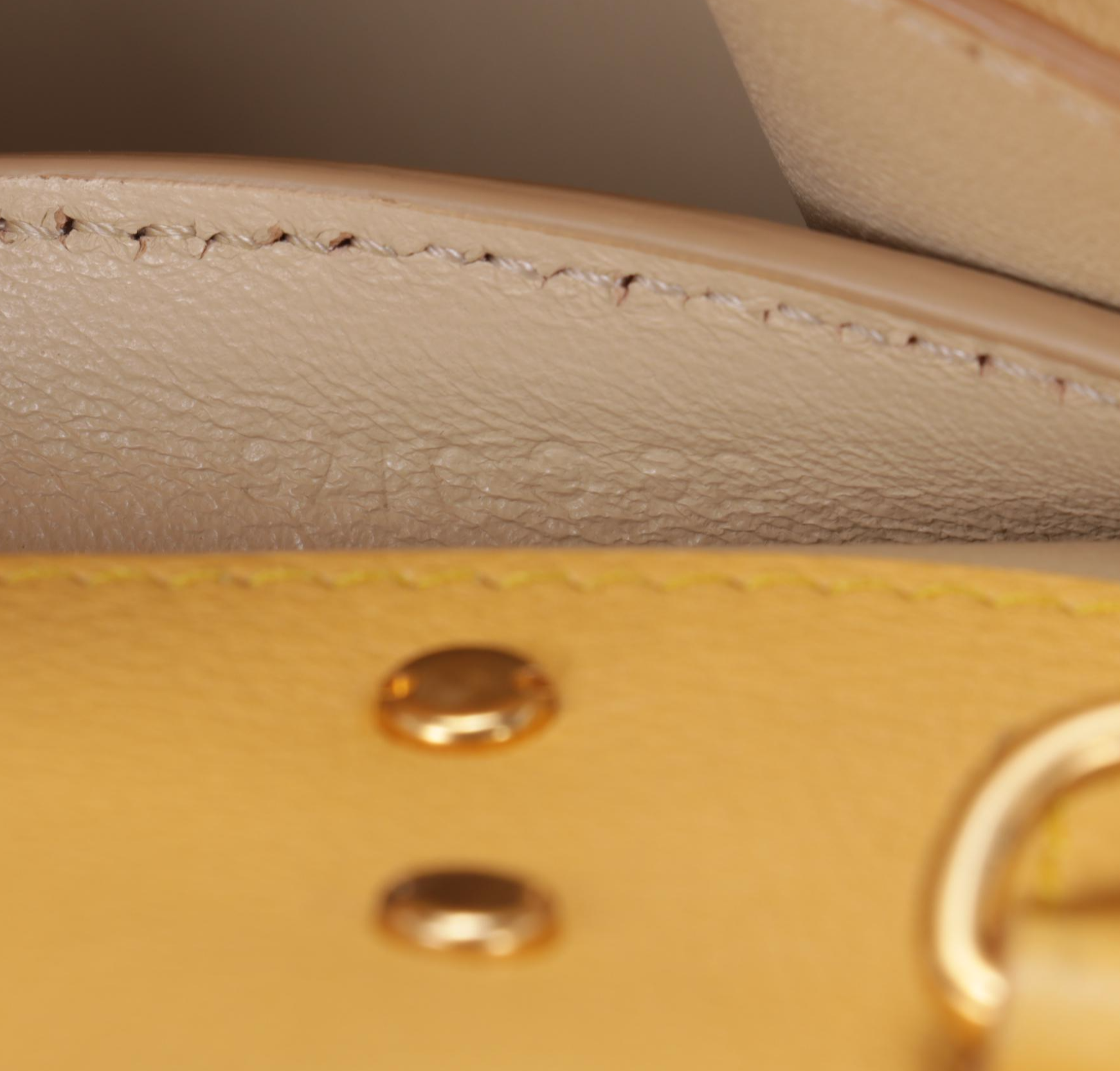 Givenchy Mini Horizon Two-Way Satchel in Yellow Grained Leather