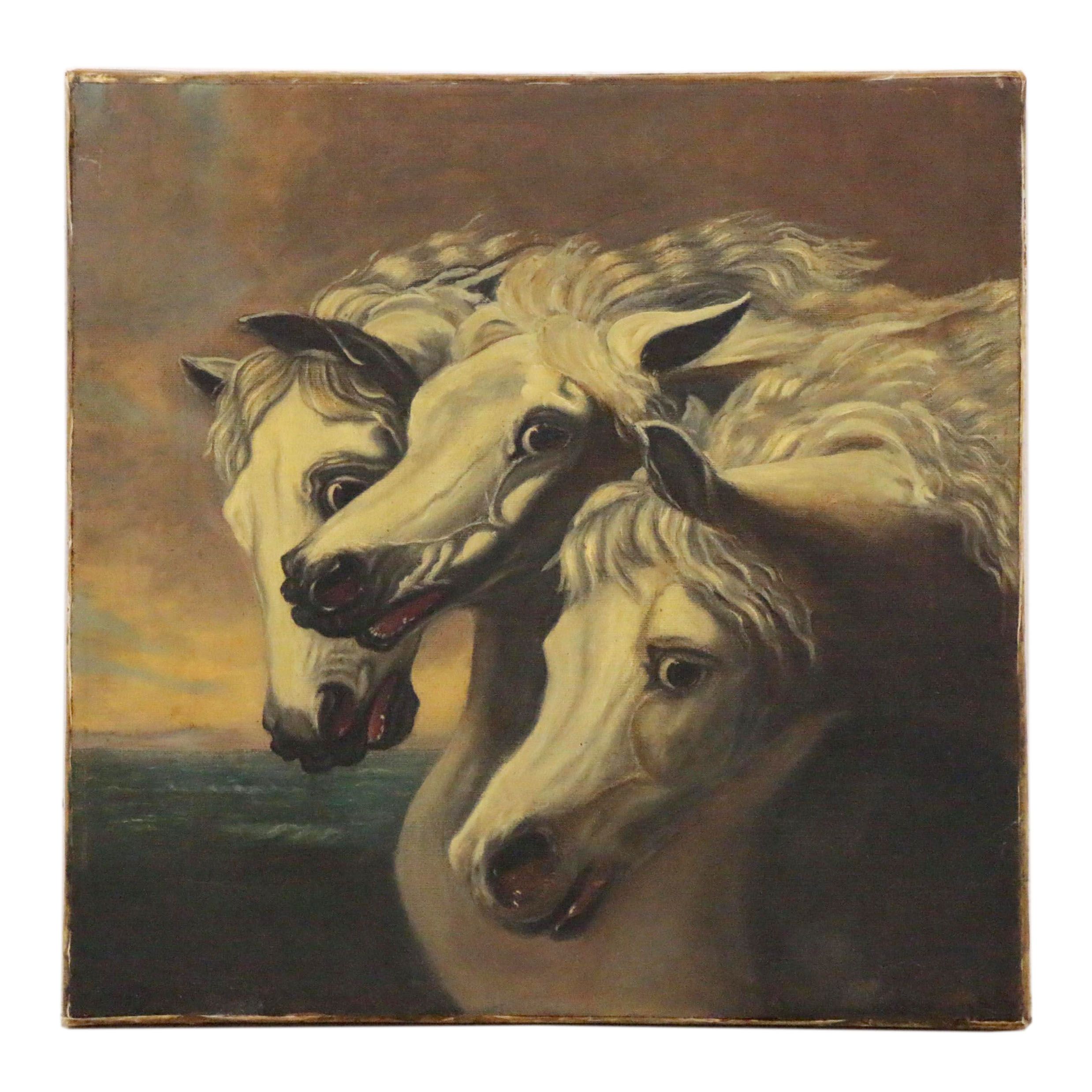 Oil Painting after John F. Herring, Sr. "Pharaoh's Horses"