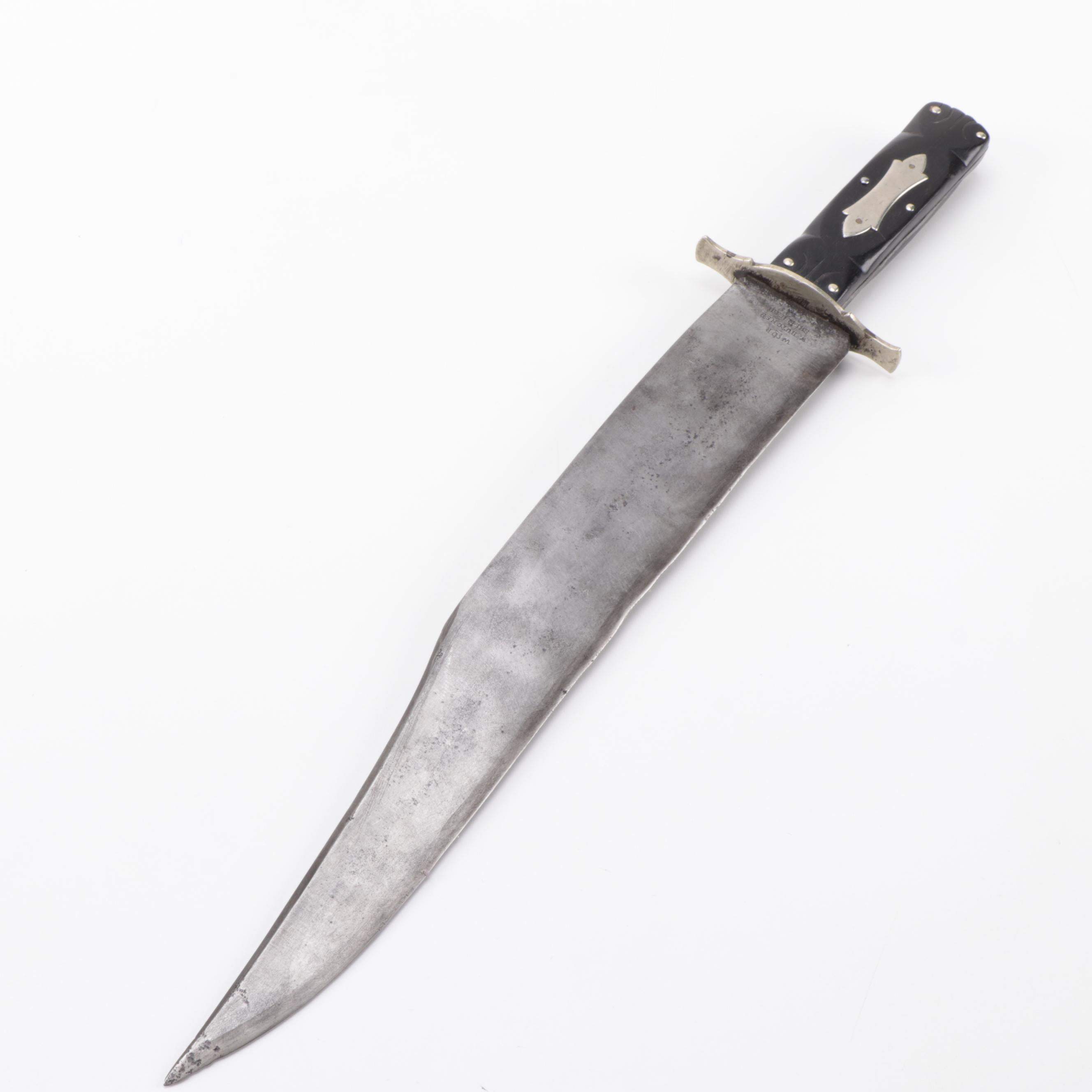 W. Butcher of Sheffield Bowie Style Knife, Early to Mid 19th Century