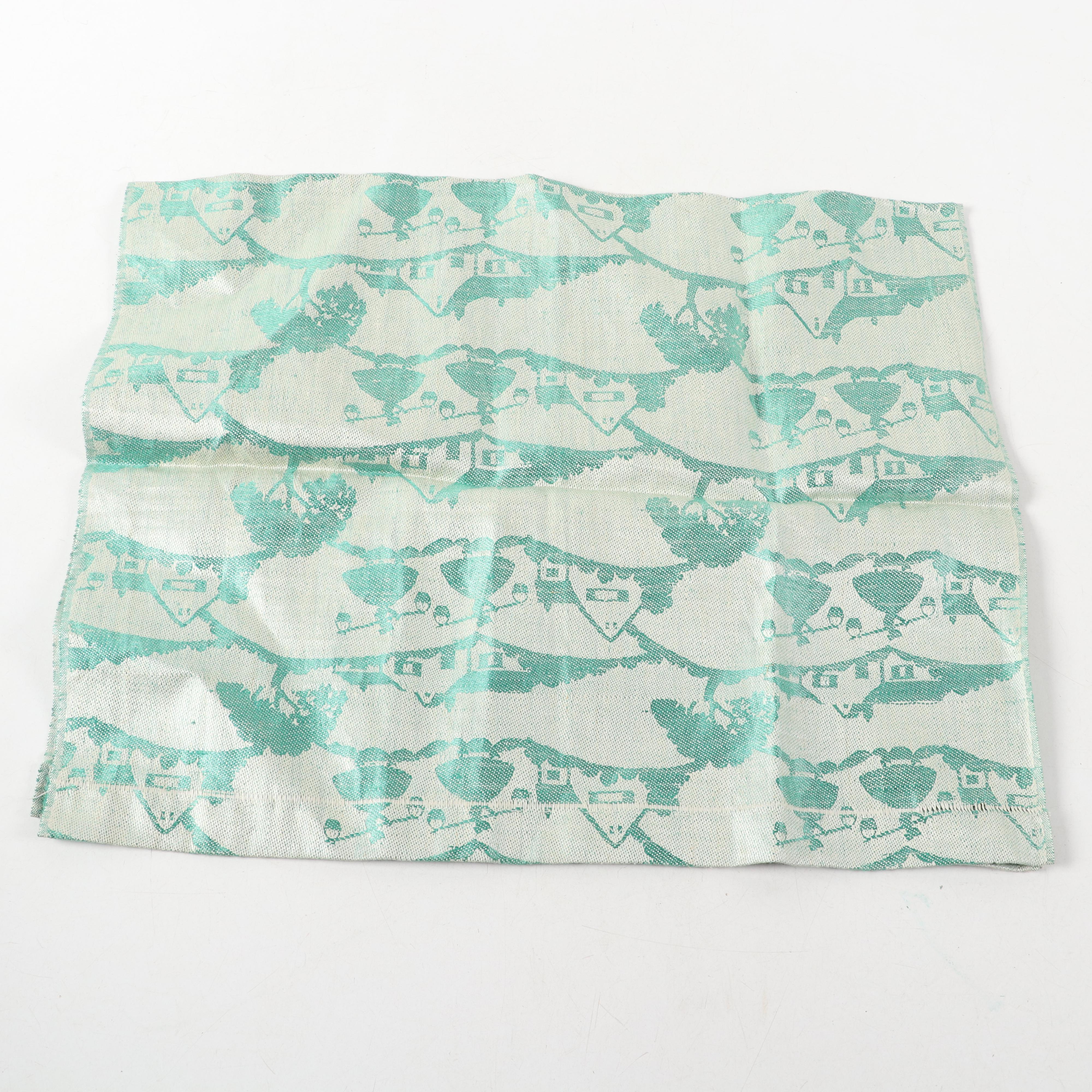 Embroidered Pot Holder Bag and Pot Holder with Jacquard Dish Towel