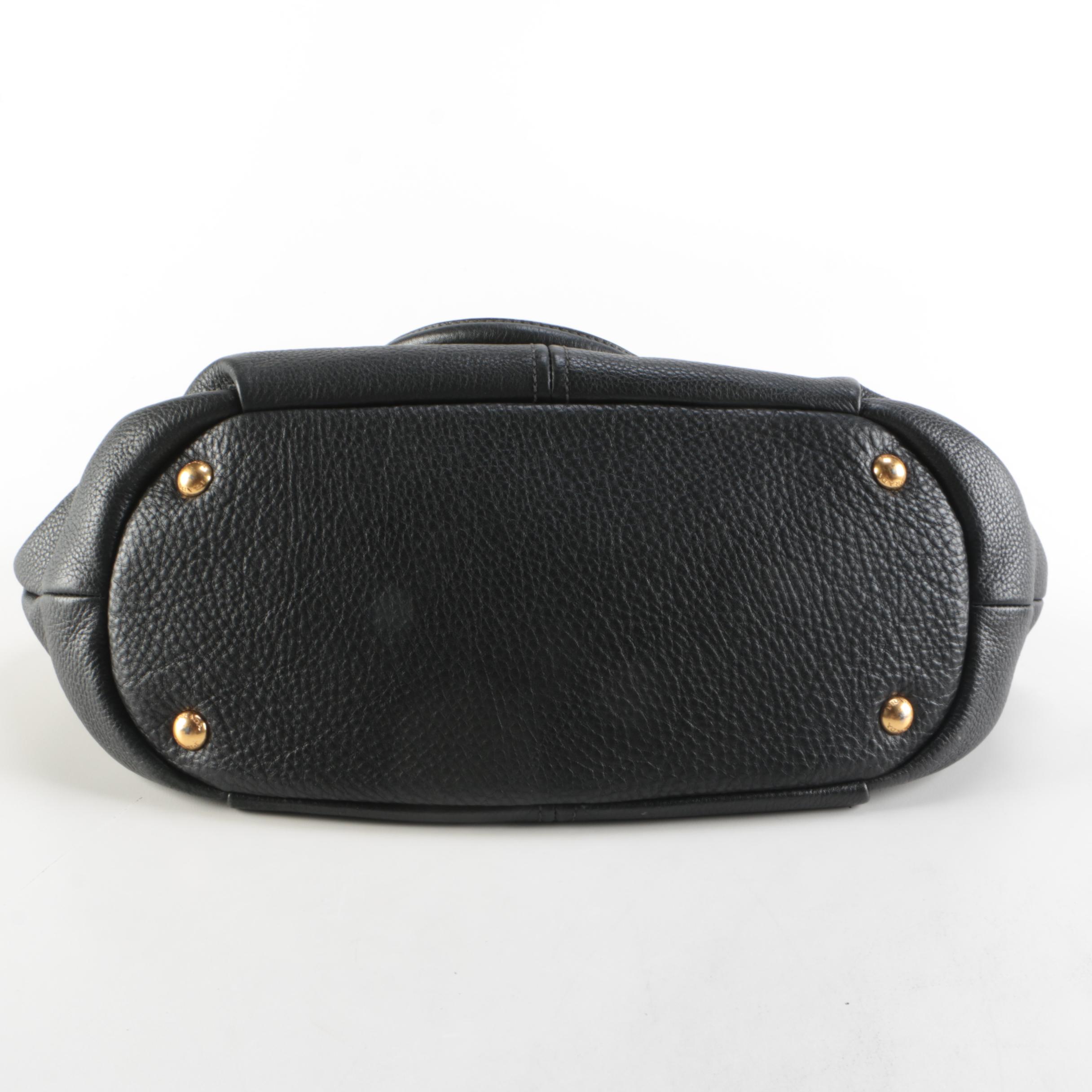 Prada Black Vitello Daino Convertible Satchel