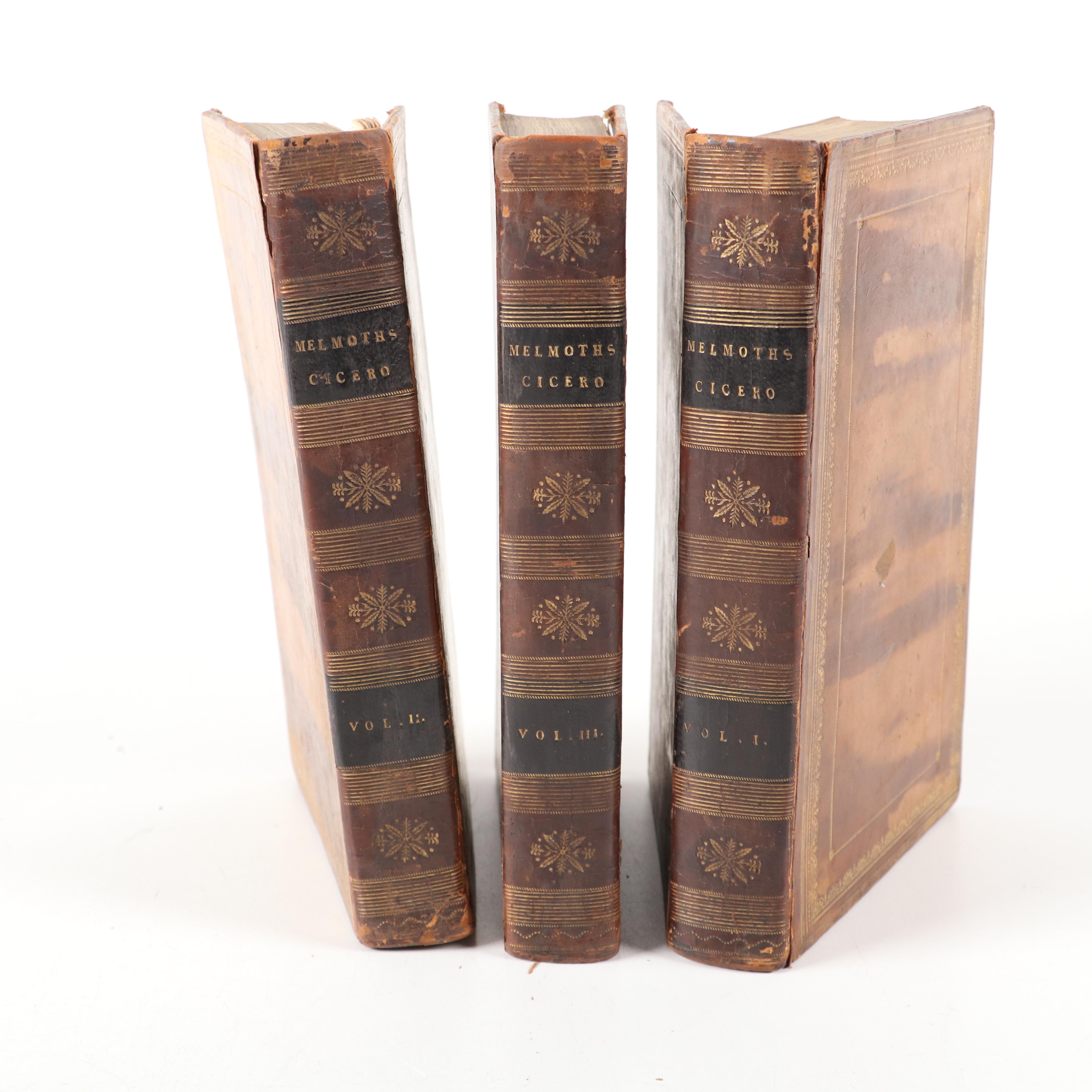 "The Letters of Marcus Tullius Cicero" Sixth Edition Three-Volume Set, 1804