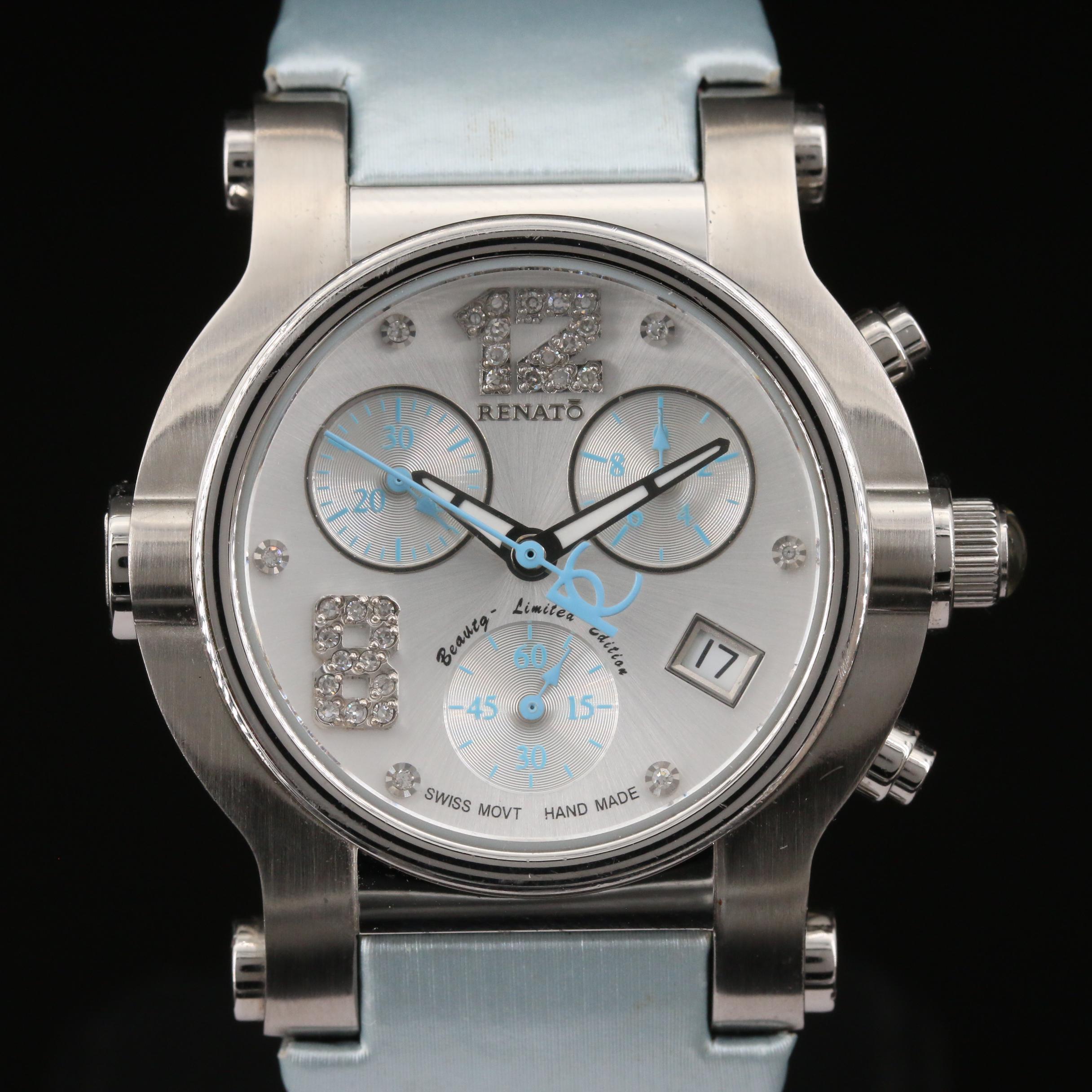 Renato Beauty Hybrid Ltd. Edition Chronograph Diamond Dial Quartz Watch
