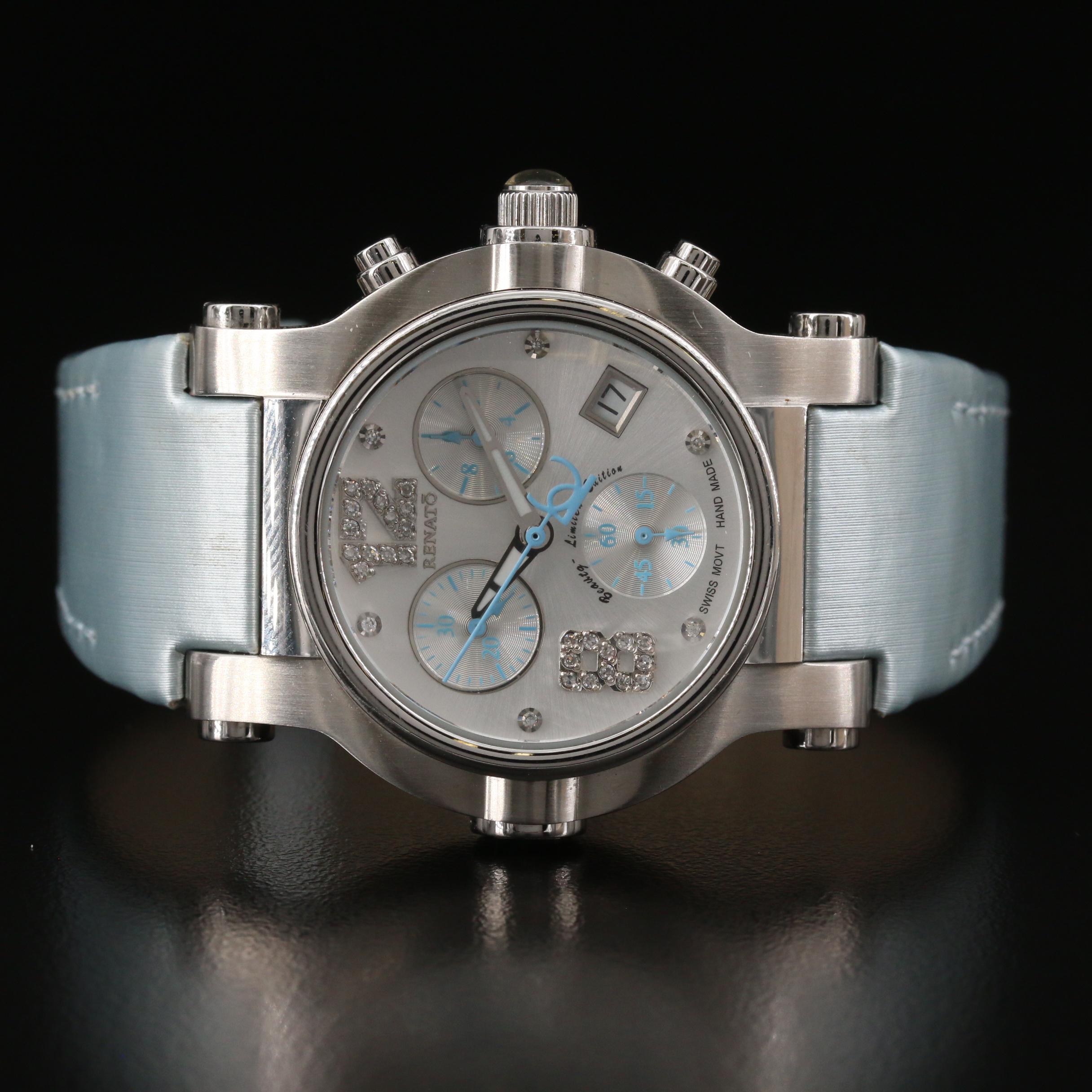 Renato Beauty Hybrid Ltd. Edition Chronograph Diamond Dial Quartz Watch