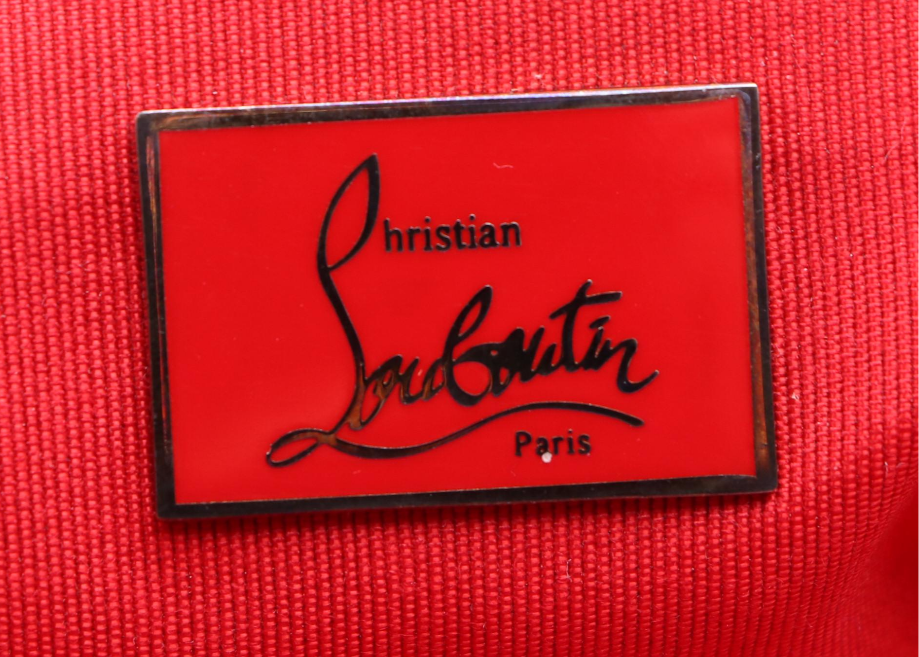 Christian Louboutin Sweet Charity Spike Studded Denim and Leather Shoulder Bag