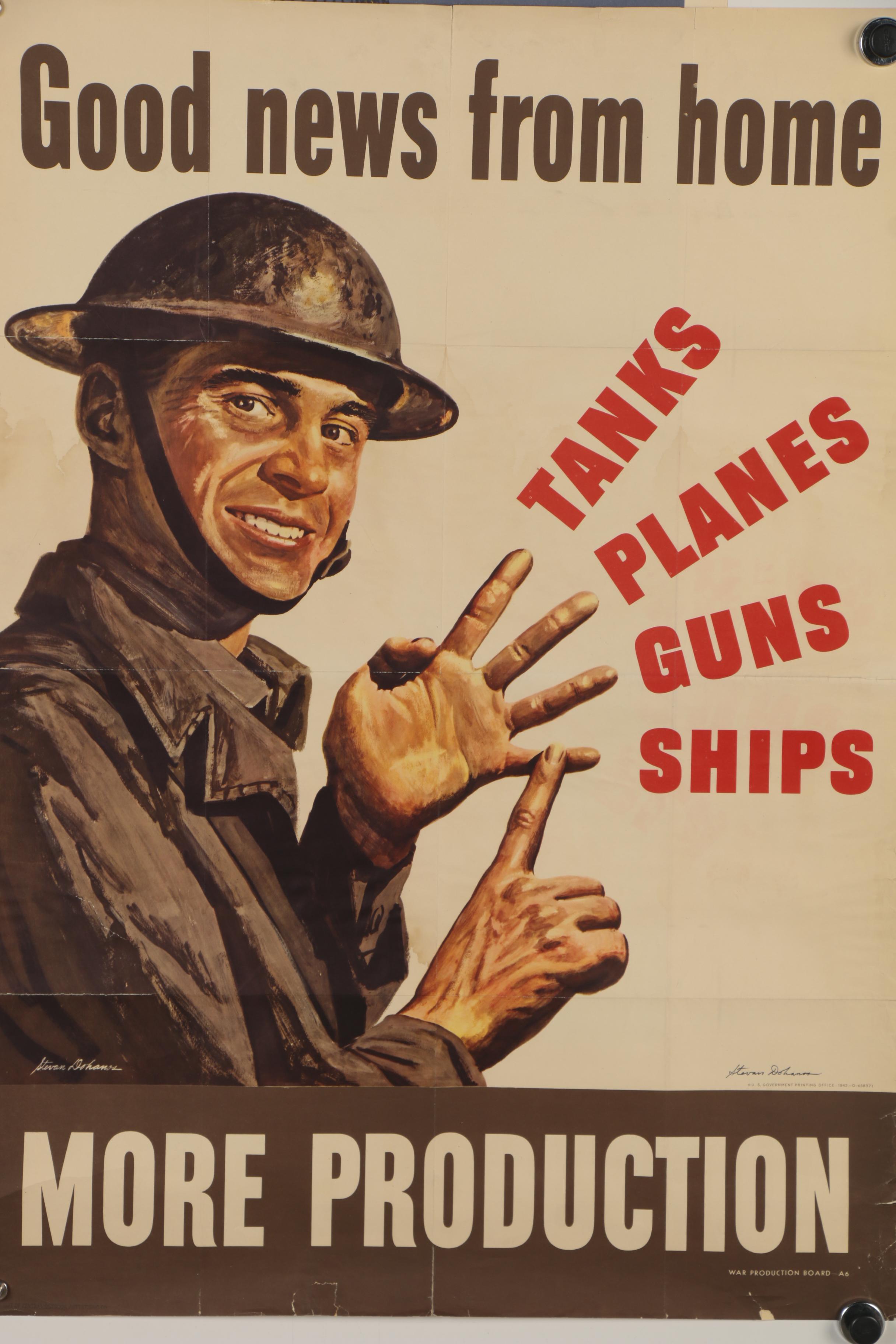 Stevan Dohanos Signed World War II Era Military Posters, Mid-20th Century