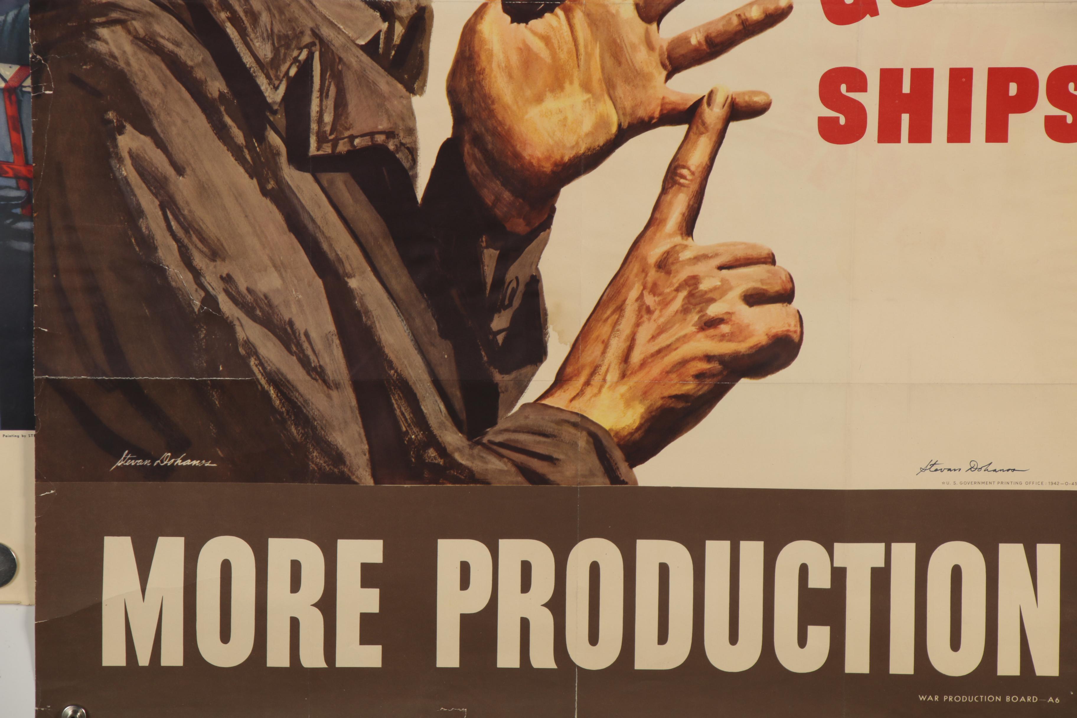 Stevan Dohanos Signed World War II Era Military Posters, Mid-20th Century