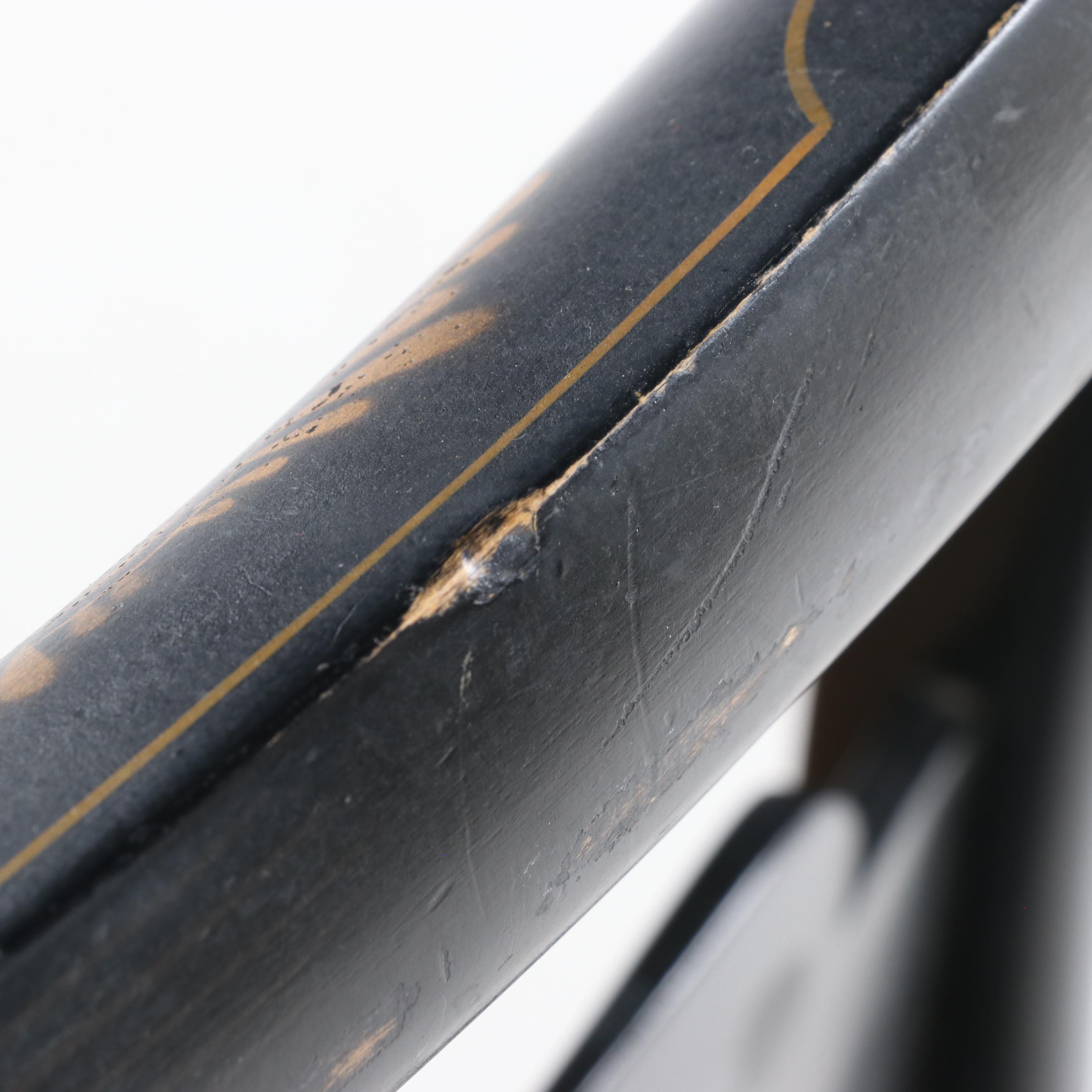 Lambert Hitchcock Ebonized and Stenciled Rush Seat Side Chair