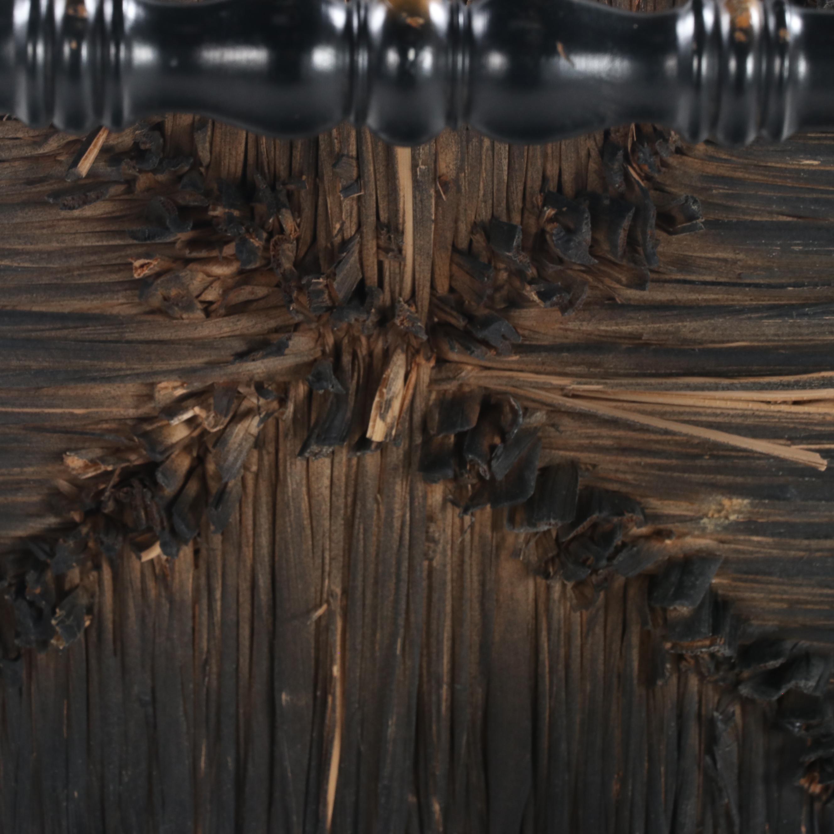 Lambert Hitchcock Ebonized and Stenciled Rush Seat Side Chair