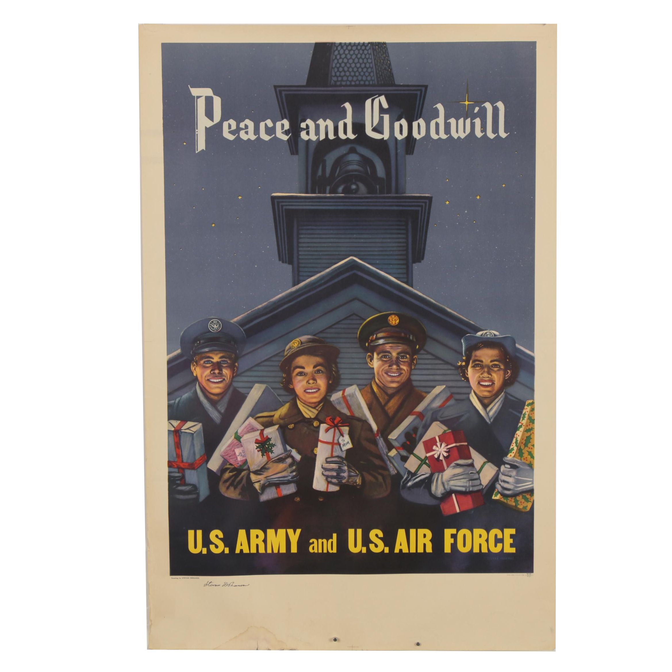 Stevan Dohanos Signed World War II Era Military Posters, Mid-20th Century