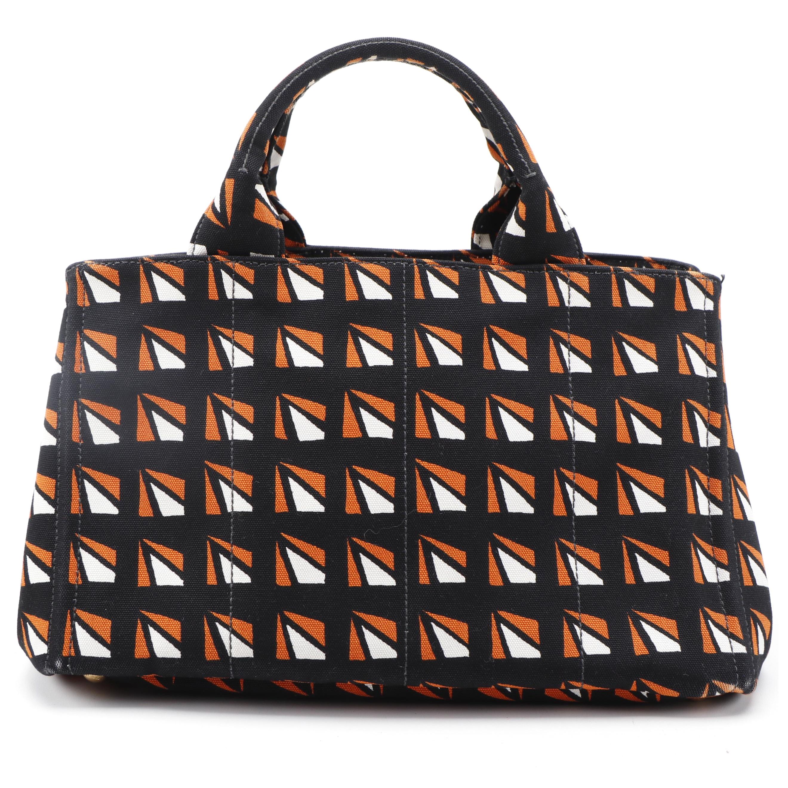 Prada Tote Bag in Tricolor Canapa Stampata Canvas