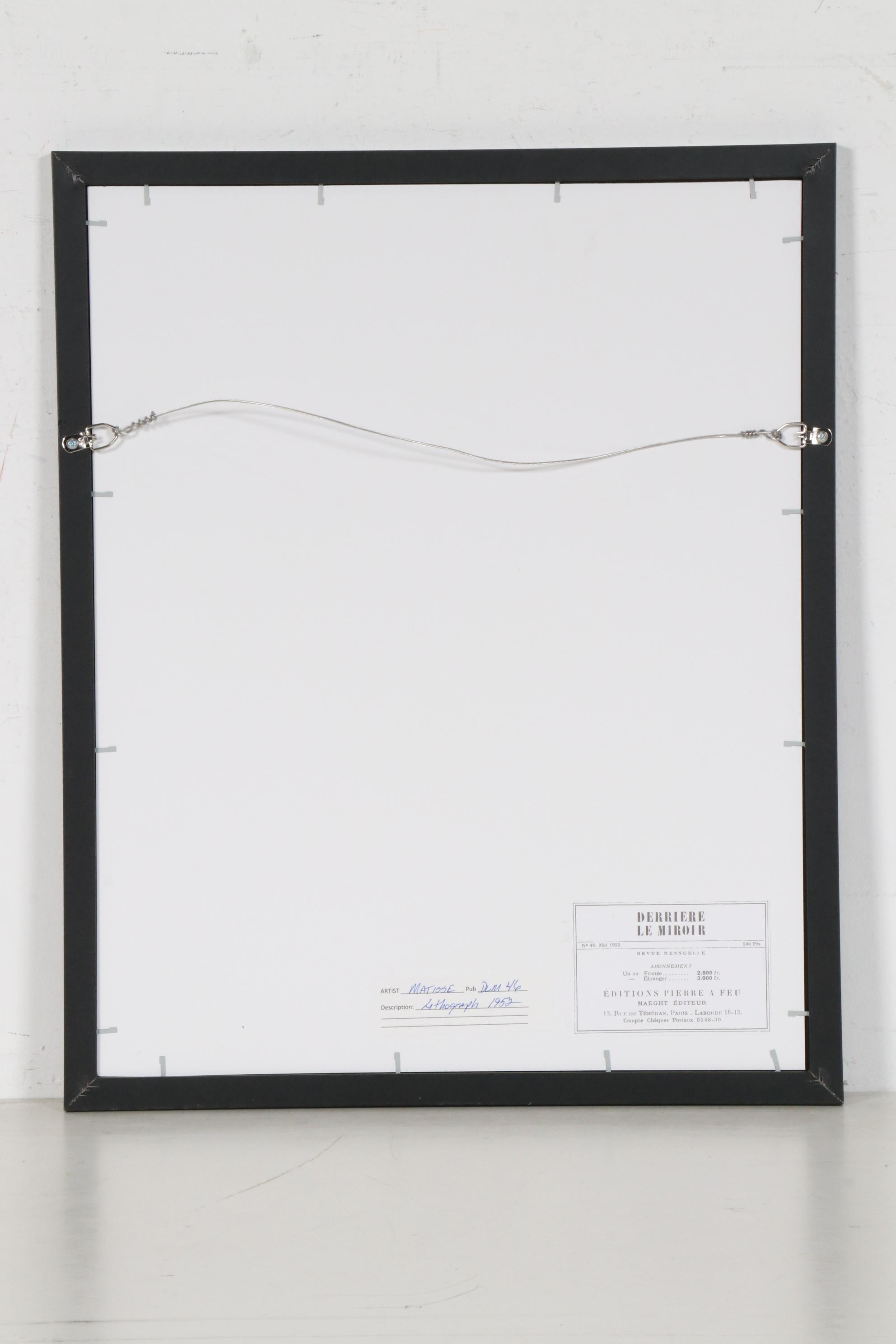 Halftone after Henri Matisse for "Derrière le Miroir," 1952