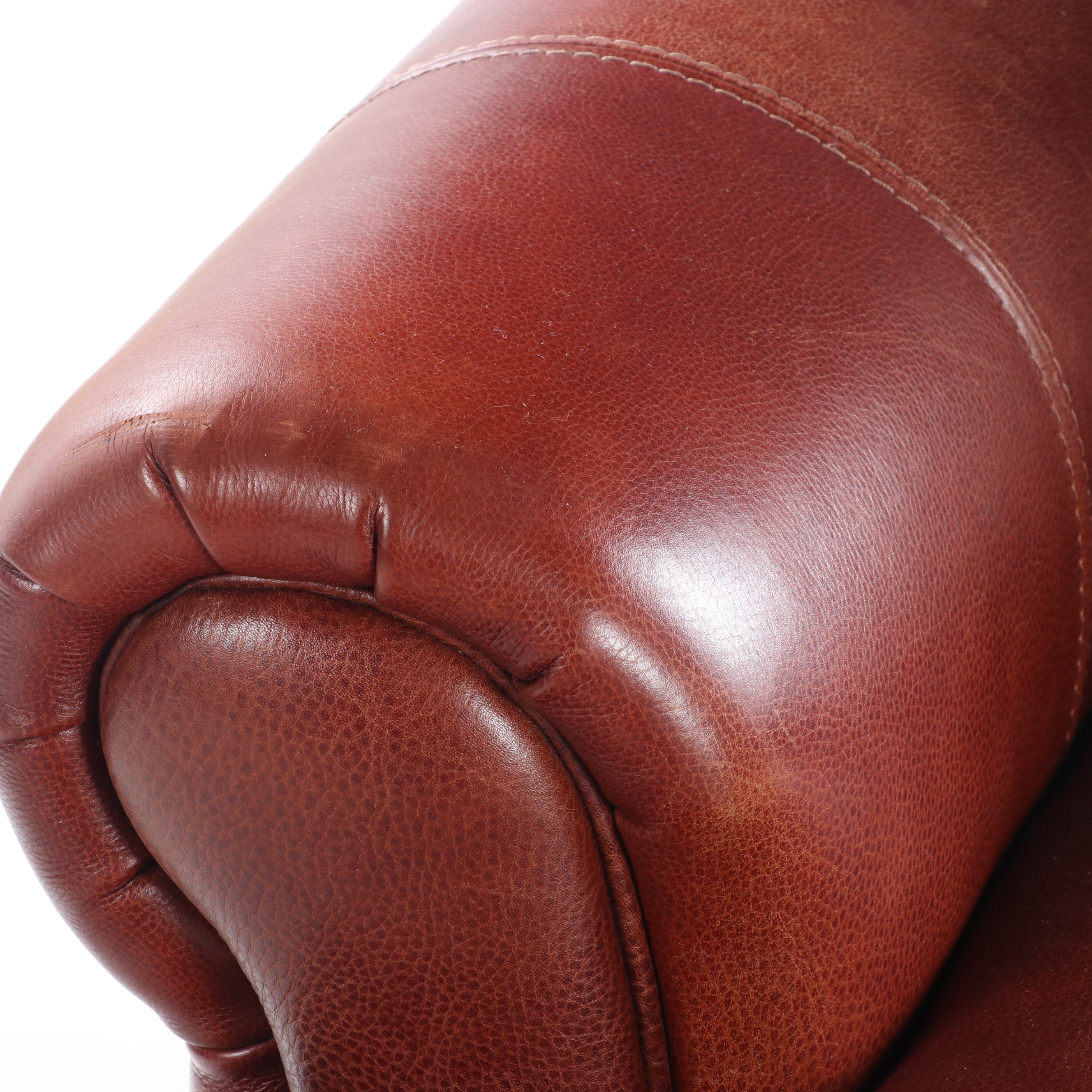 Divani Chateau d'Ax Italian Leather Arm Chair with Ottoman