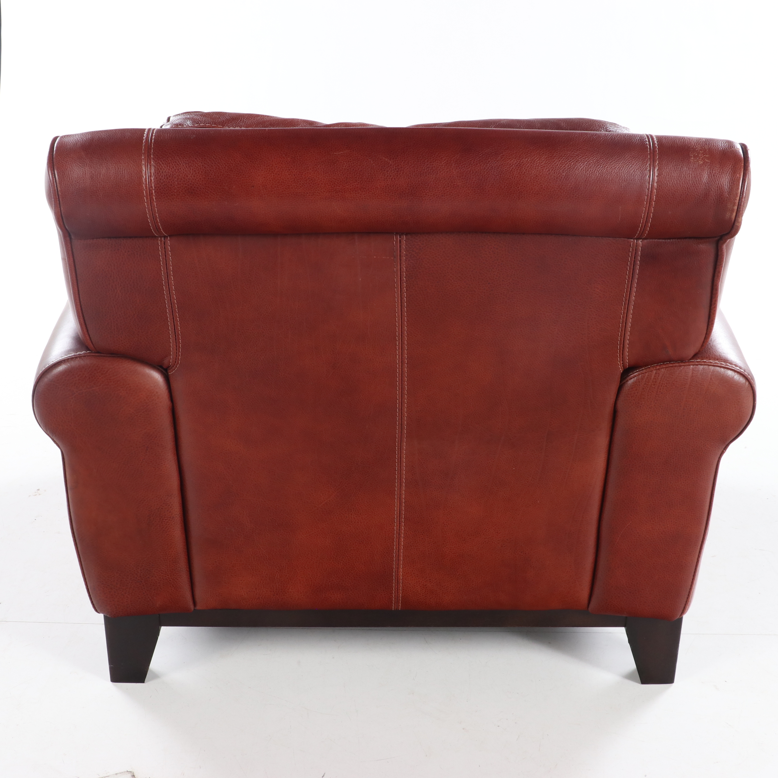 Divani Chateau d'Ax Italian Leather Arm Chair with Ottoman