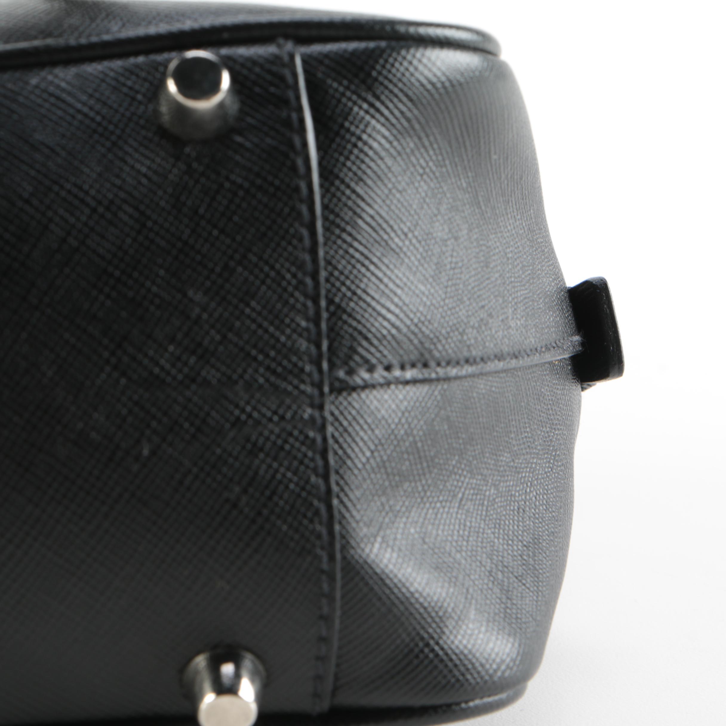 Prada Bauletto Small Black Saffiano Leather Bag