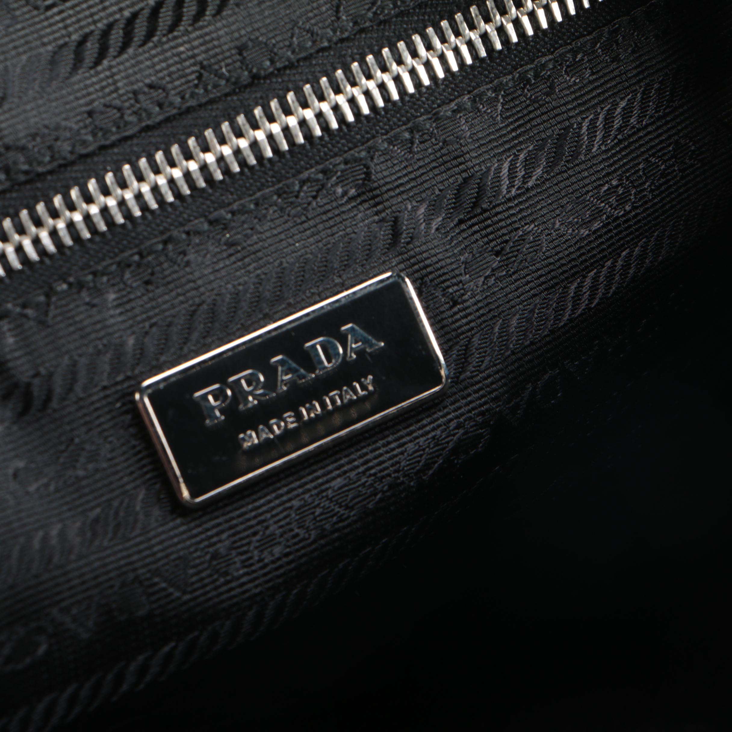 Prada Bauletto Small Black Saffiano Leather Bag