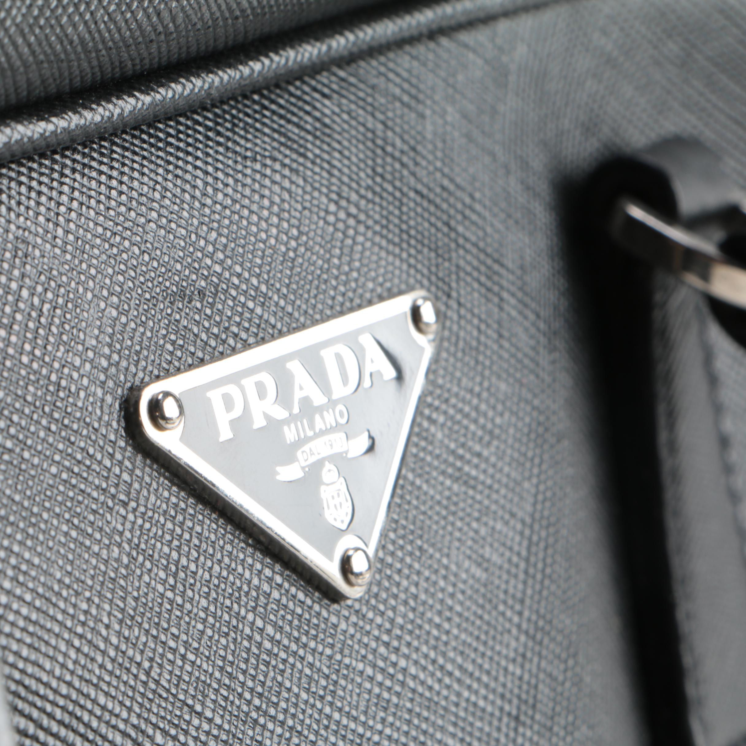 Prada Bauletto Small Black Saffiano Leather Bag