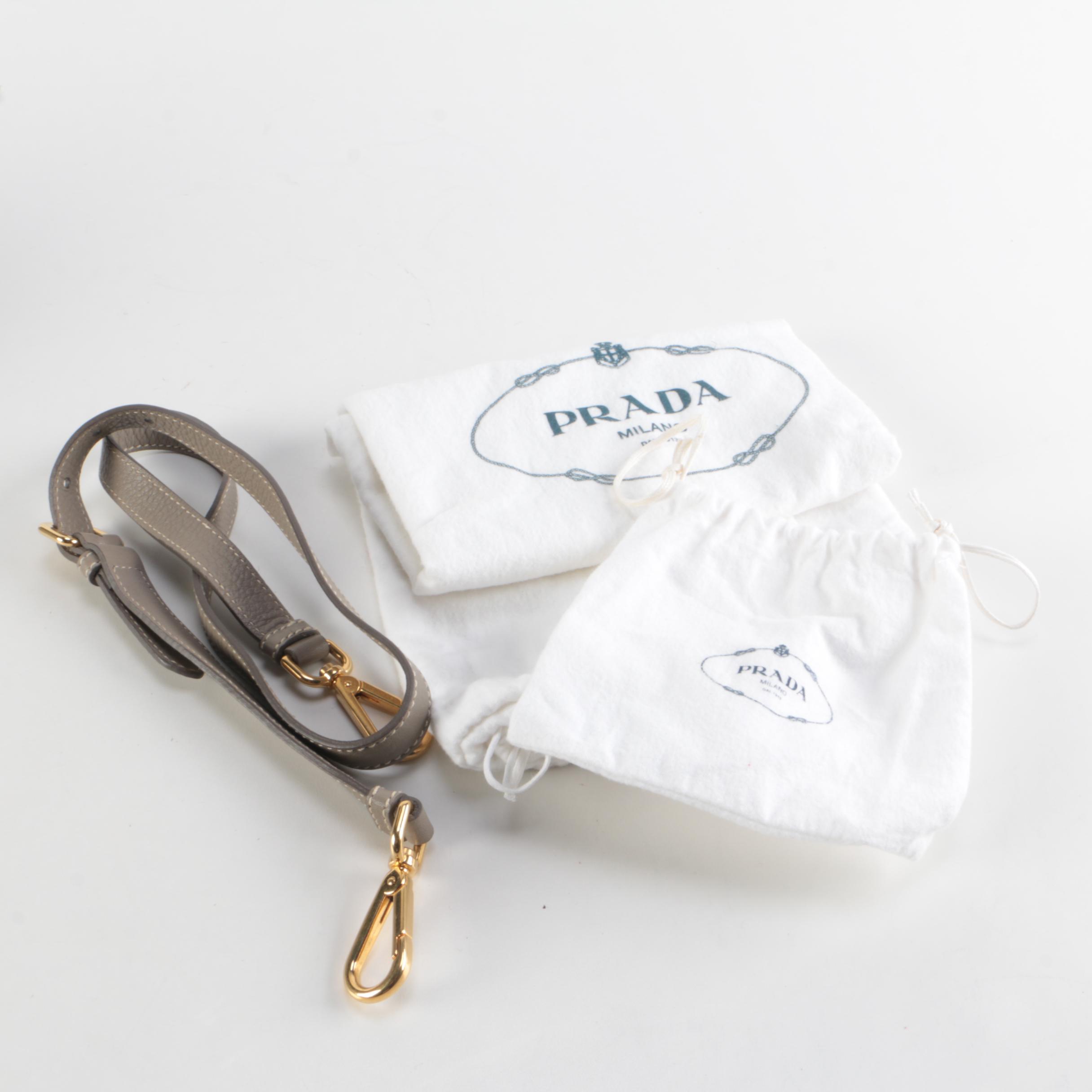 Prada Argilla Vitello Daino Leather Two-Way Bag