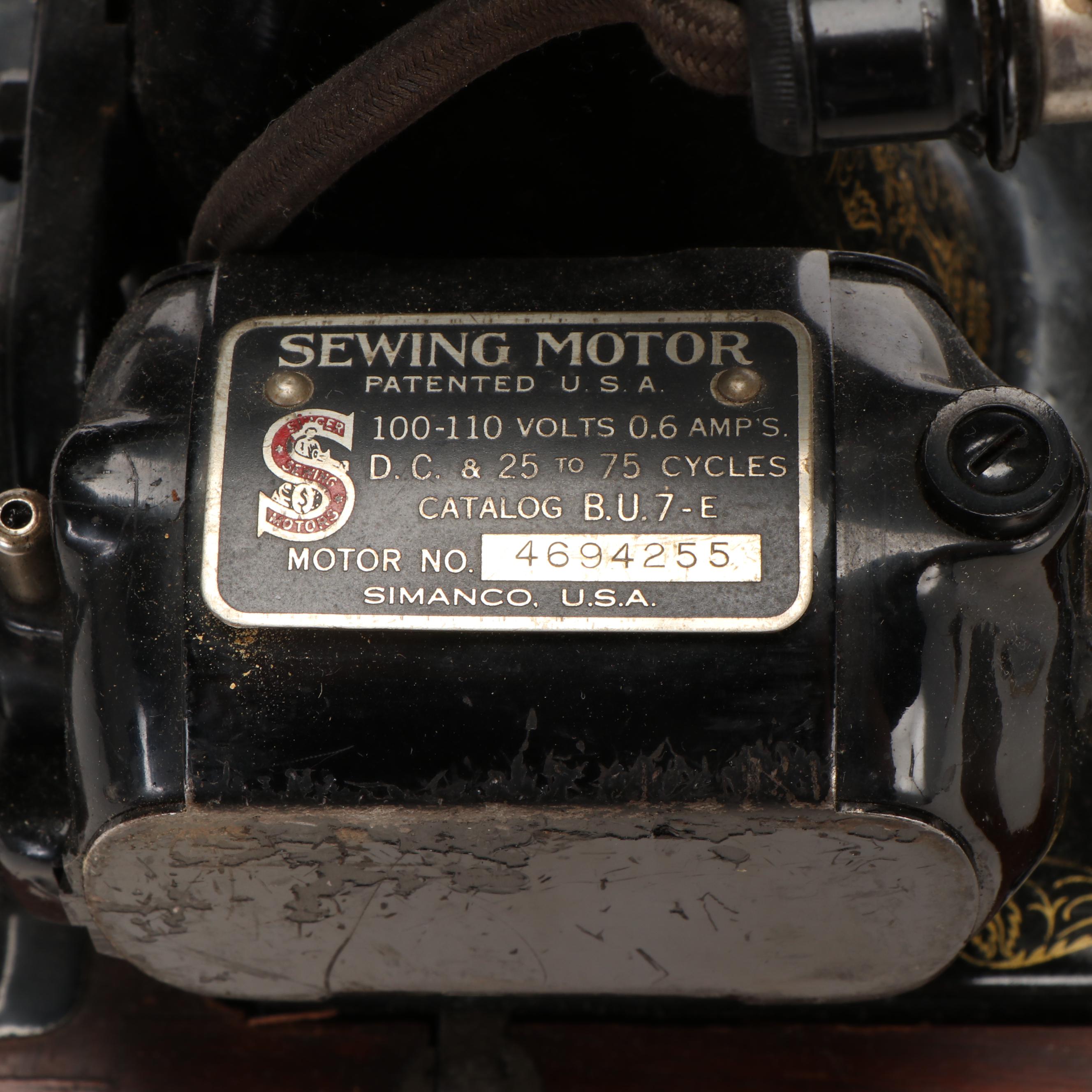Singer No. 99 Portable Electric Sewing Machine Vintage, circa 1929